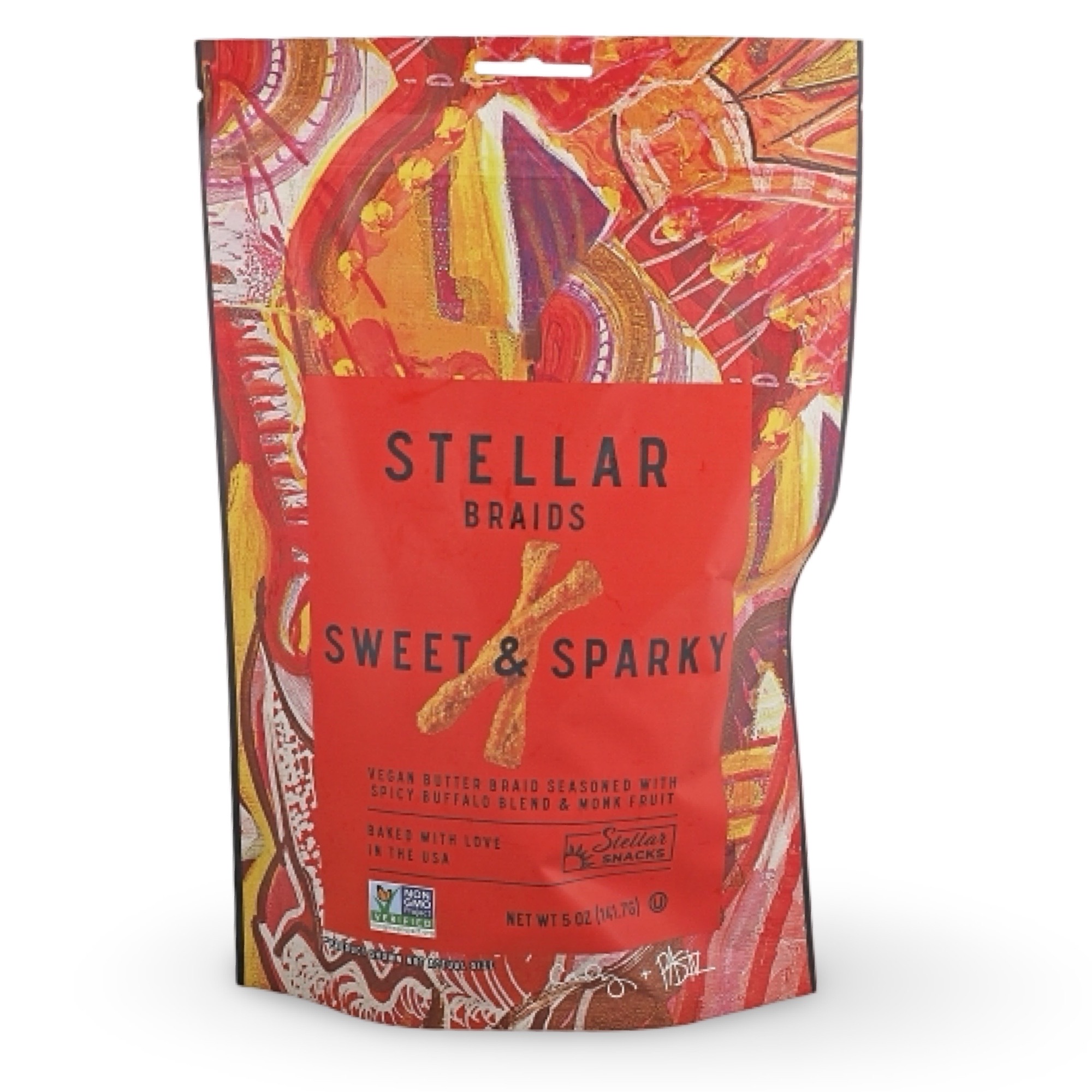 Stellar Pretzel Braids, Sweet & Sparky Spicy Buffalo, 5 Oz, 6 Pack, Gourmet Pretzel Sticks