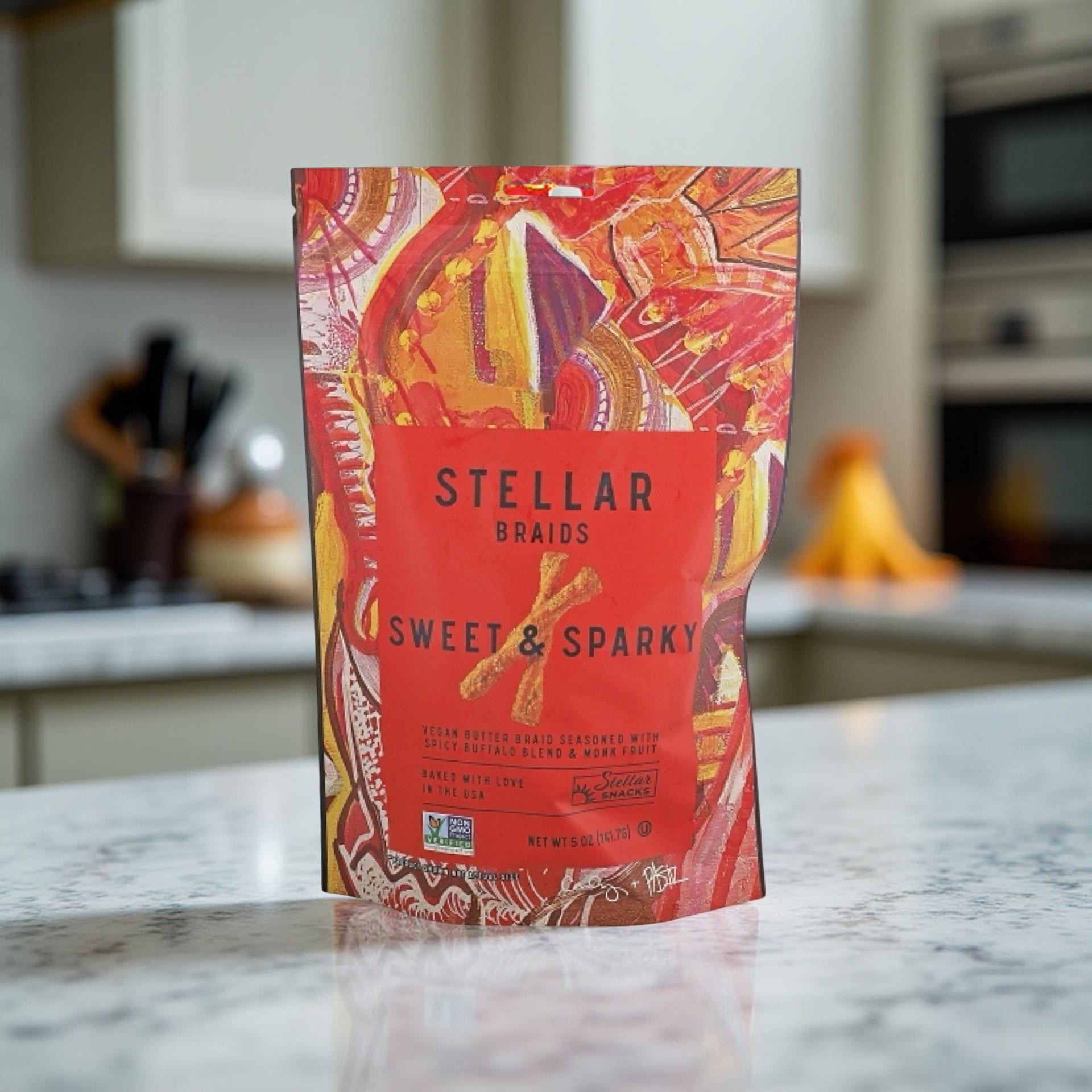 Stellar Pretzel Braids, Sweet & Sparky Spicy Buffalo, 5 Oz, 6 Pack, Gourmet Pretzel Sticks 4