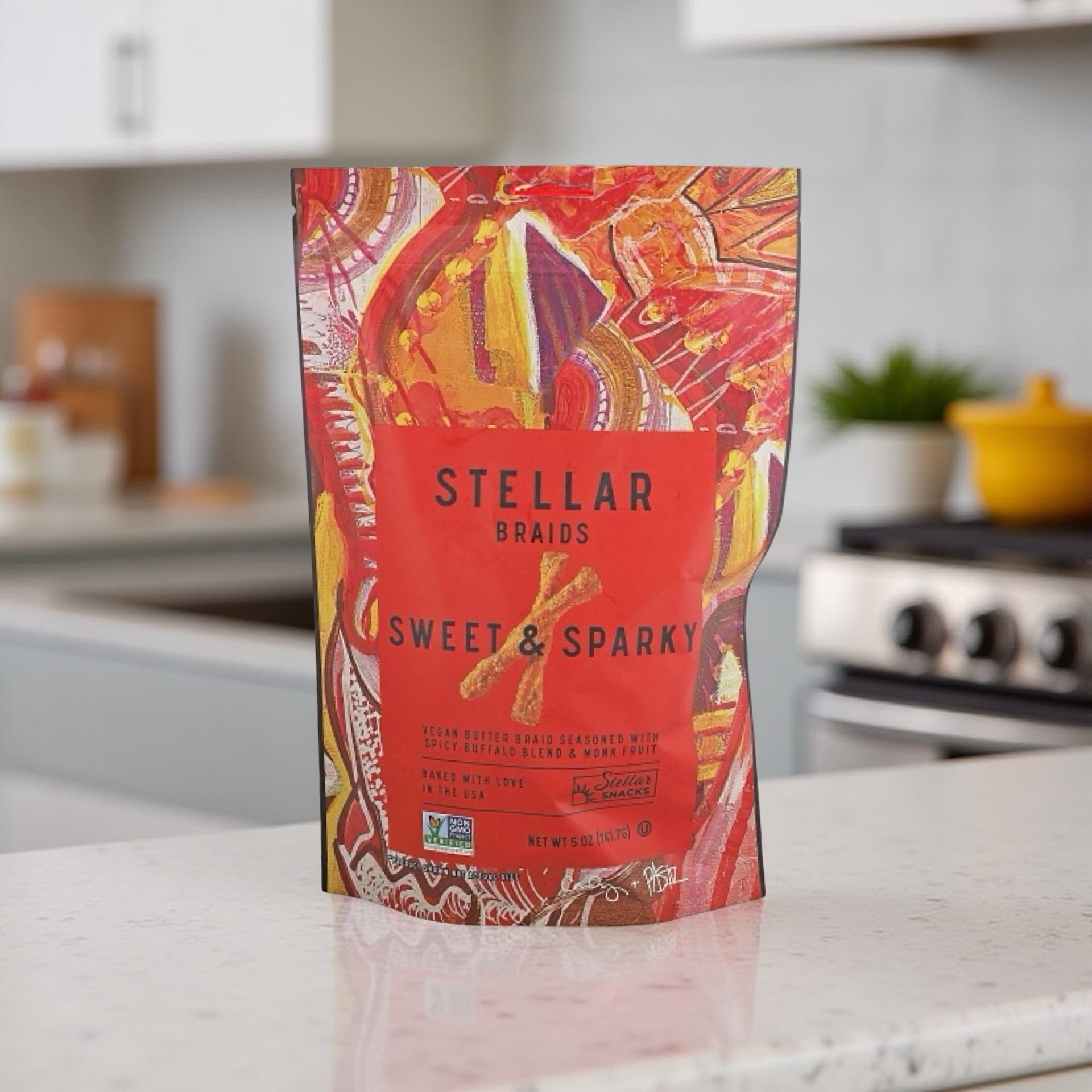 Stellar Pretzel Braids, Sweet & Sparky Spicy Buffalo, 5 Oz, 6 Pack, Gourmet Pretzel Sticks 5