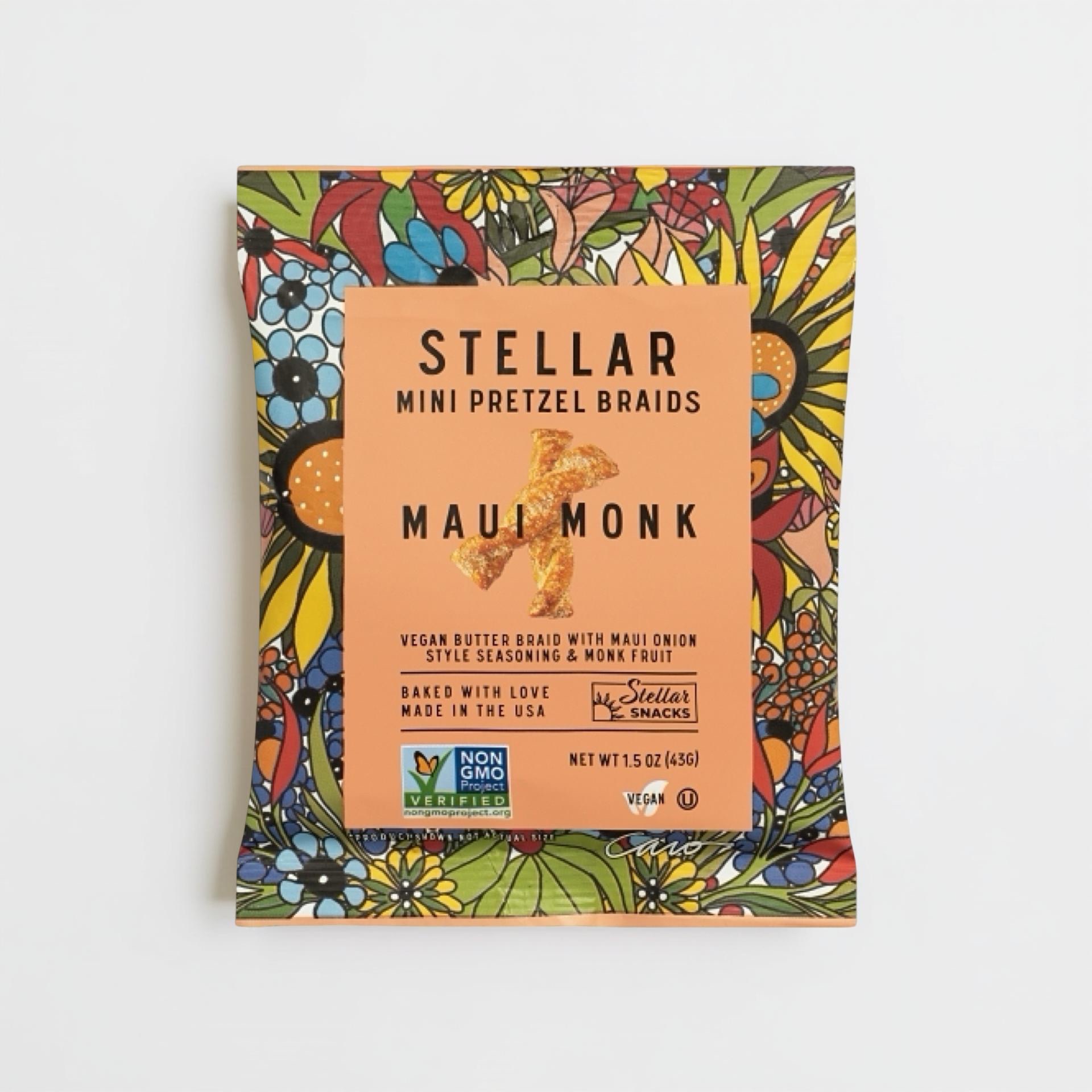 Stellar Mini Pretzel Braids, Maui Monk, Vegan Friendly, Kosher, Non-GMO, 1.5 Oz, 24 Pack 6