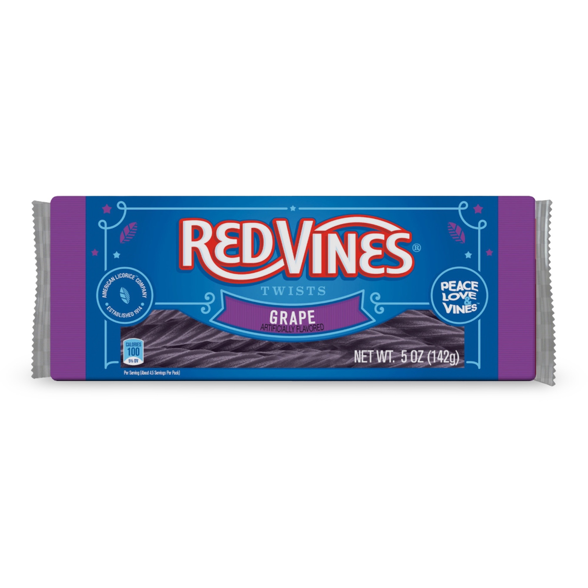 Red Vines Licorice, Grape Flavor Twists, Soft & Chewy Candy, 5oz Trays (12 pack)