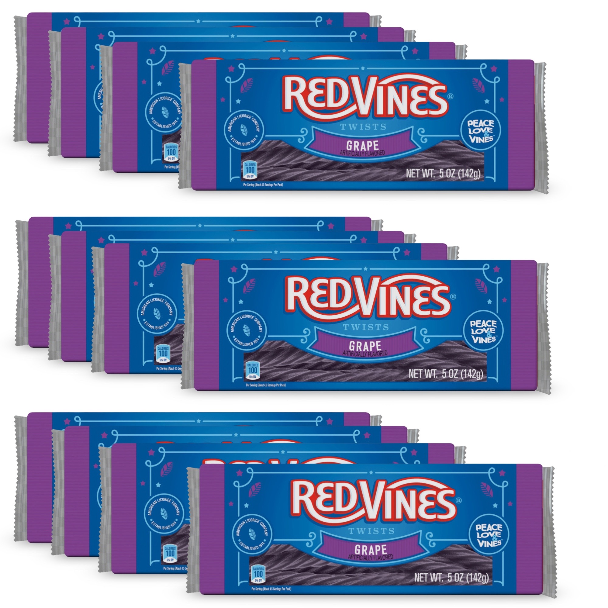 Red Vines Licorice, Grape Flavor Twists, Soft & Chewy Candy, 5oz Trays (12 pack) 2