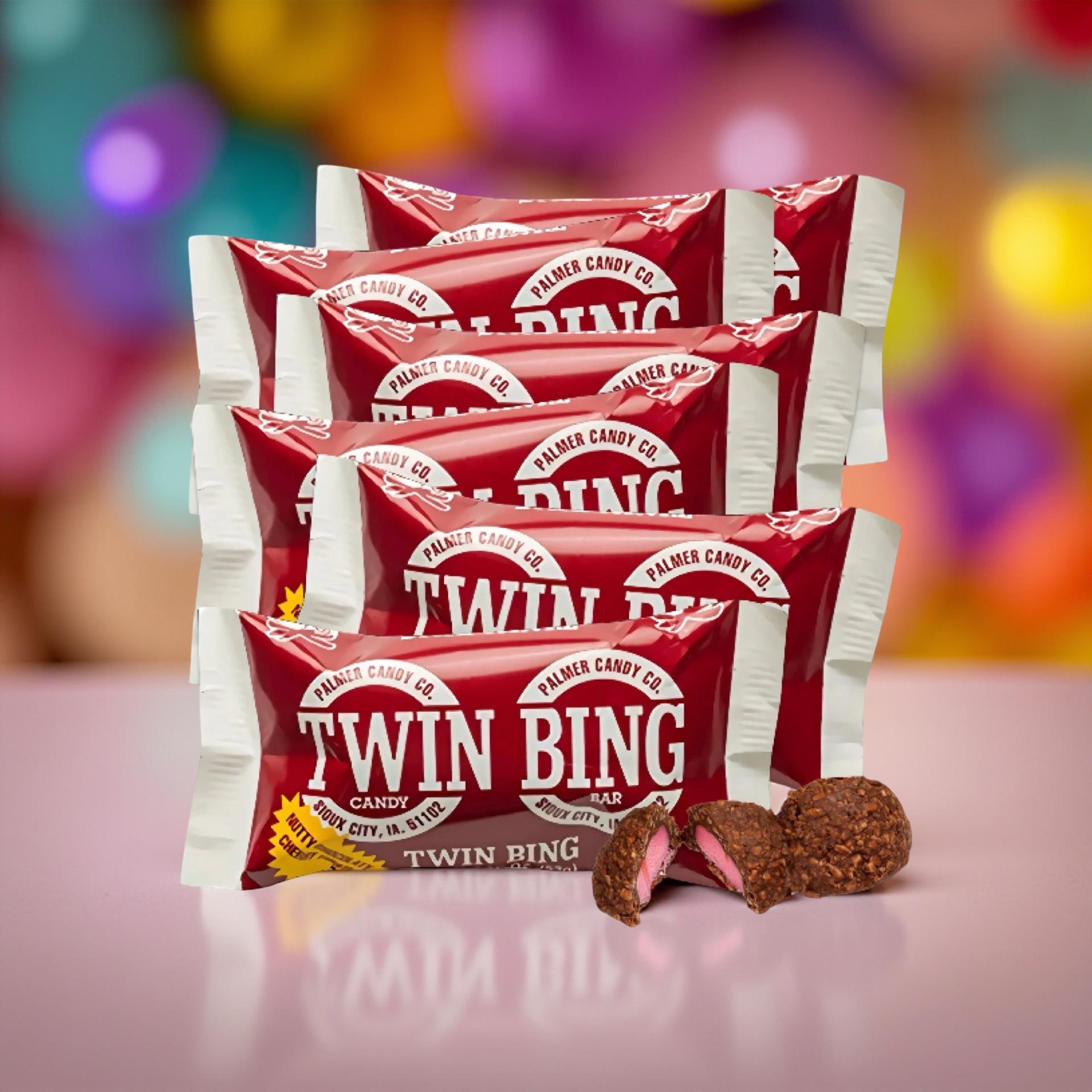 Palmers Twin Bing Candy Bars (6-Pack) - Chocolate Covered Cherry Nougat Candy Bar 3