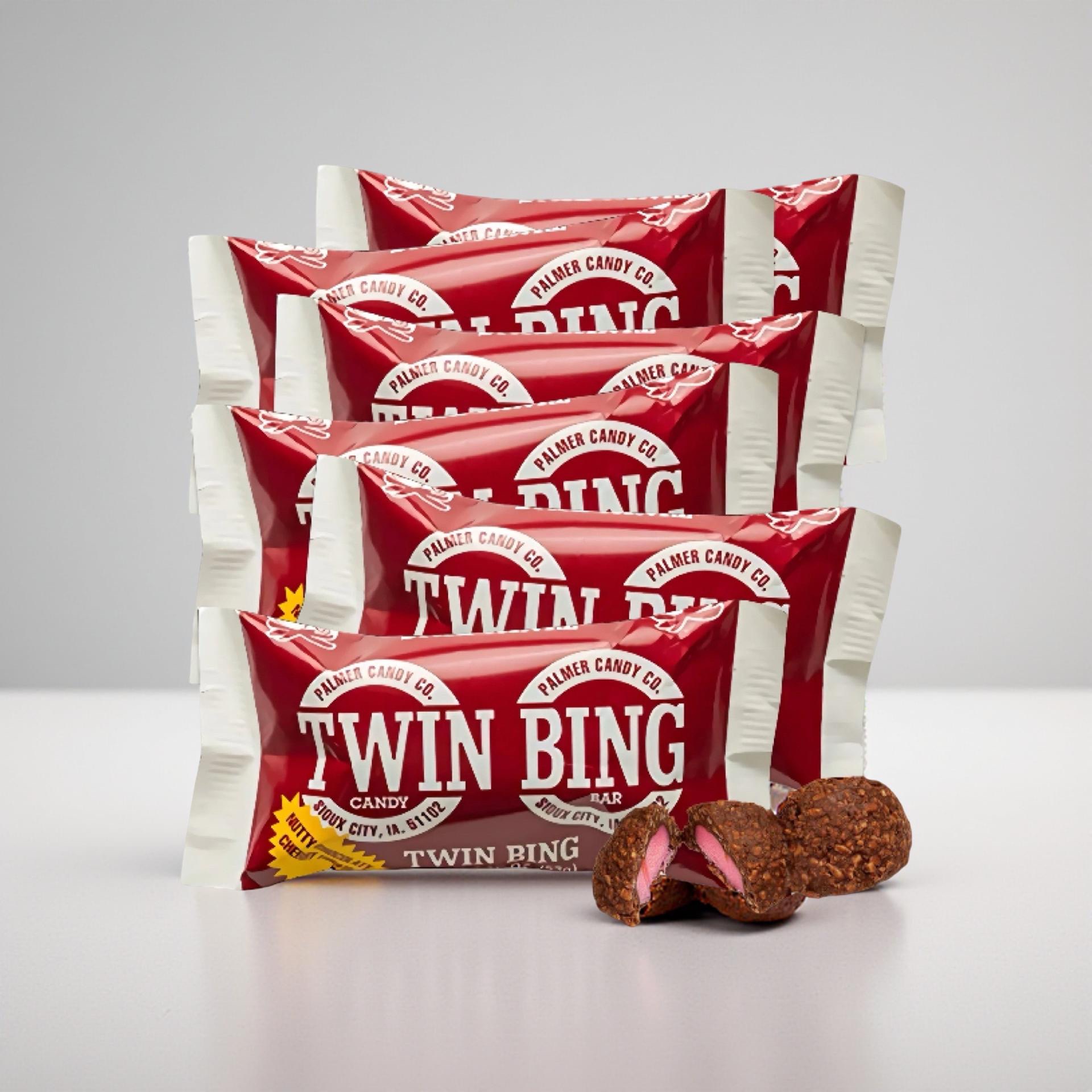 Palmers Twin Bing Candy Bars (6-Pack) - Chocolate Covered Cherry Nougat Candy Bar 4