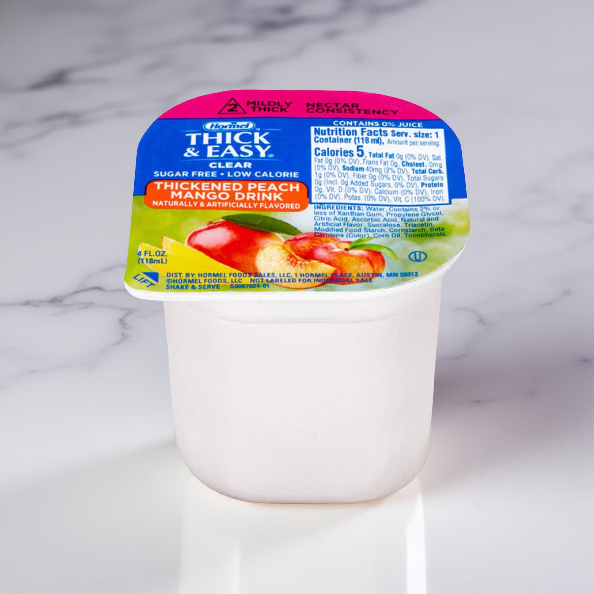 Thick & Easy Sugar Free Thickened Beverage 4 oz. Portion Cup Peach Mango Flavor Ready to Use Nectar Consistency, 78768 - Case of 24 6