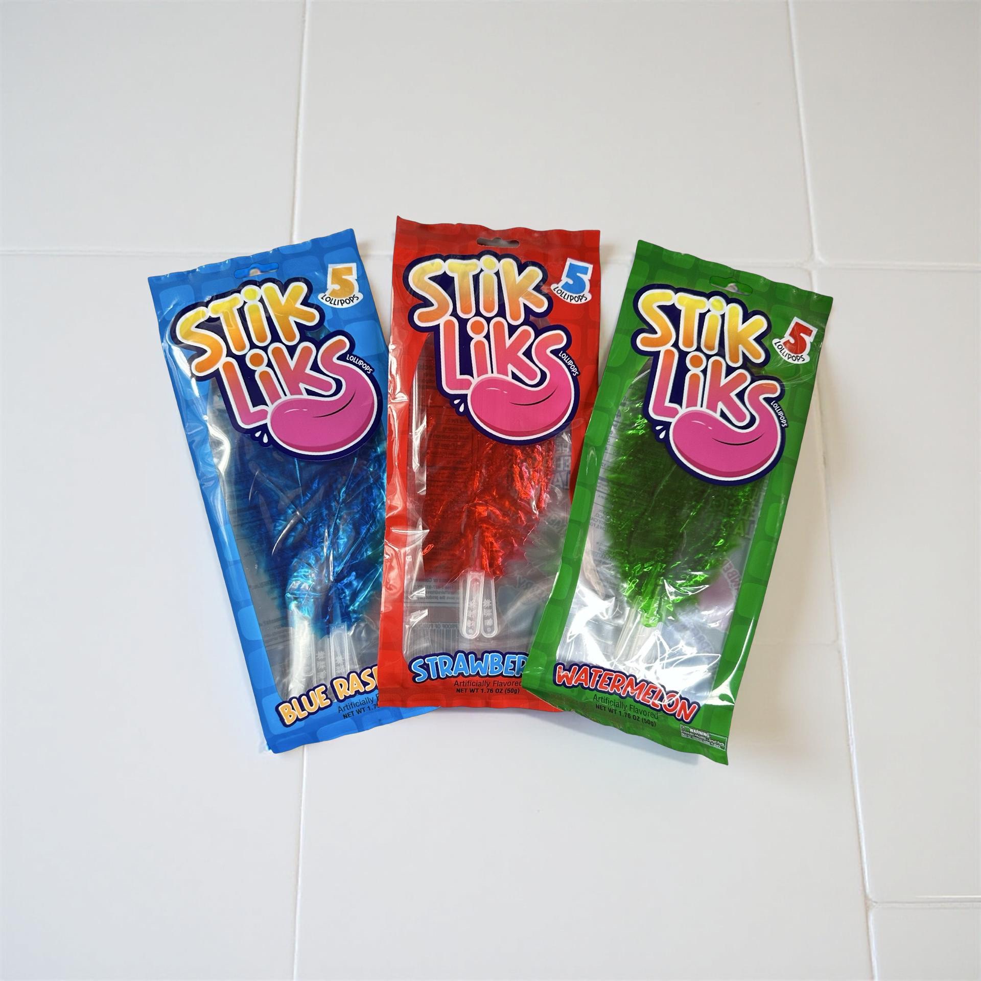 Stik Liks, Unique Rollable, Bendable Lollipops In Strawberry, Watermelon and Blue Raspberry, 15 Total Lollipops 4