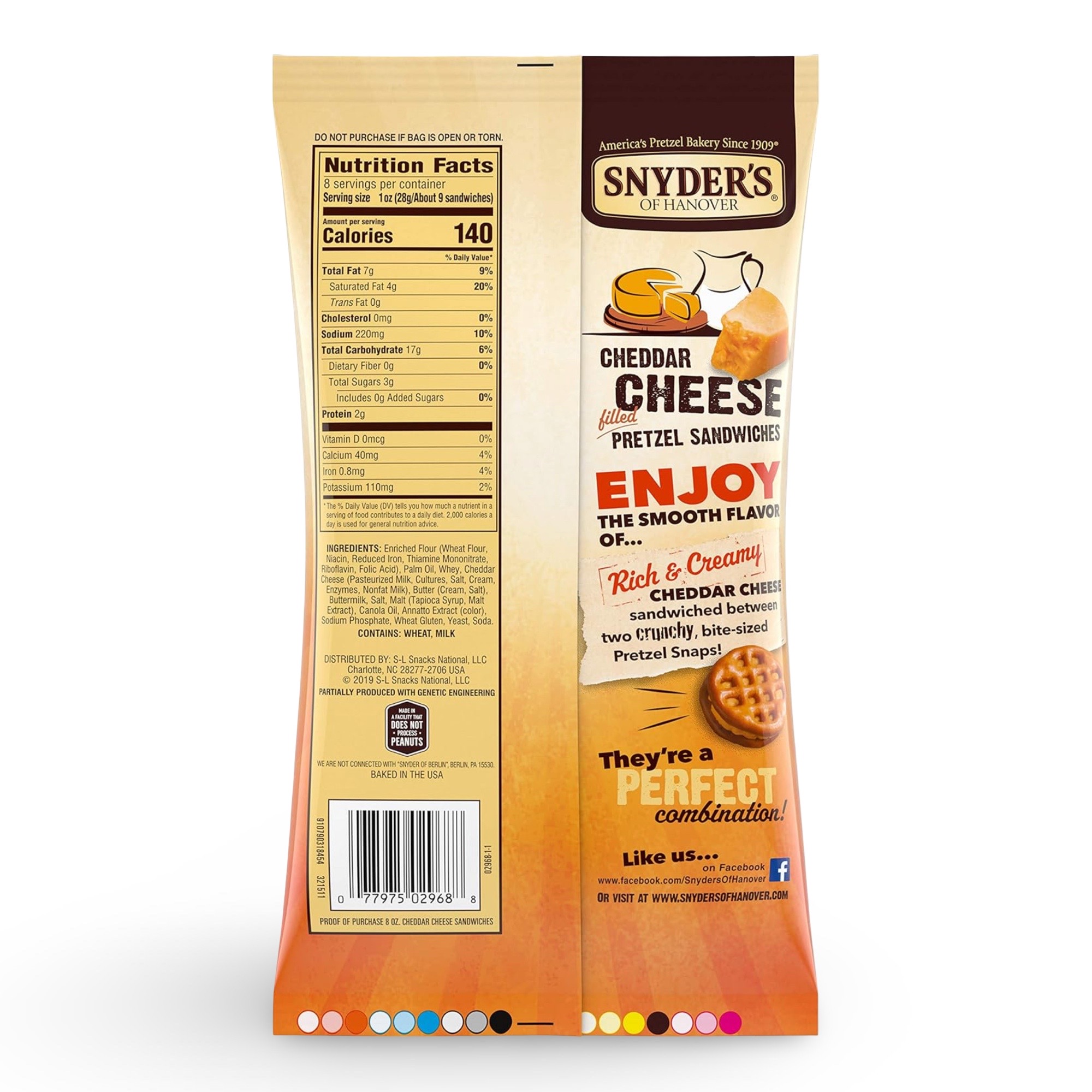 Snyder's of Hanover Pretzel Sandwiches - Cheddar Cheese - 8 oz - 2 Bags 3
