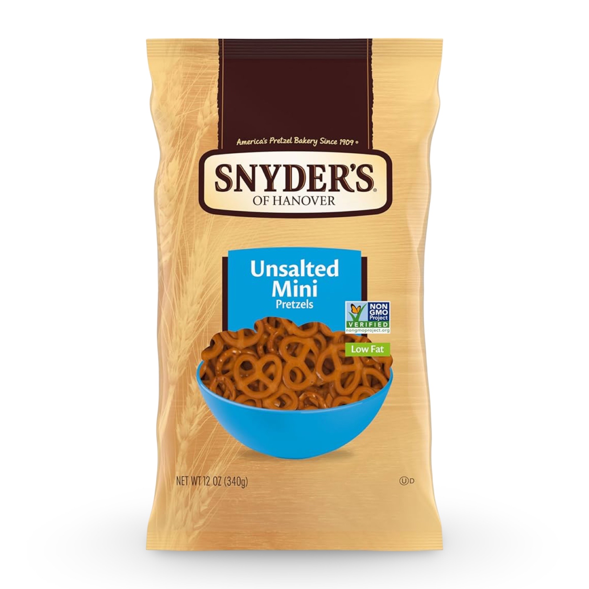 Snyder's of Hanover Mini-Unsalted Pretzels, 12 oz Bag