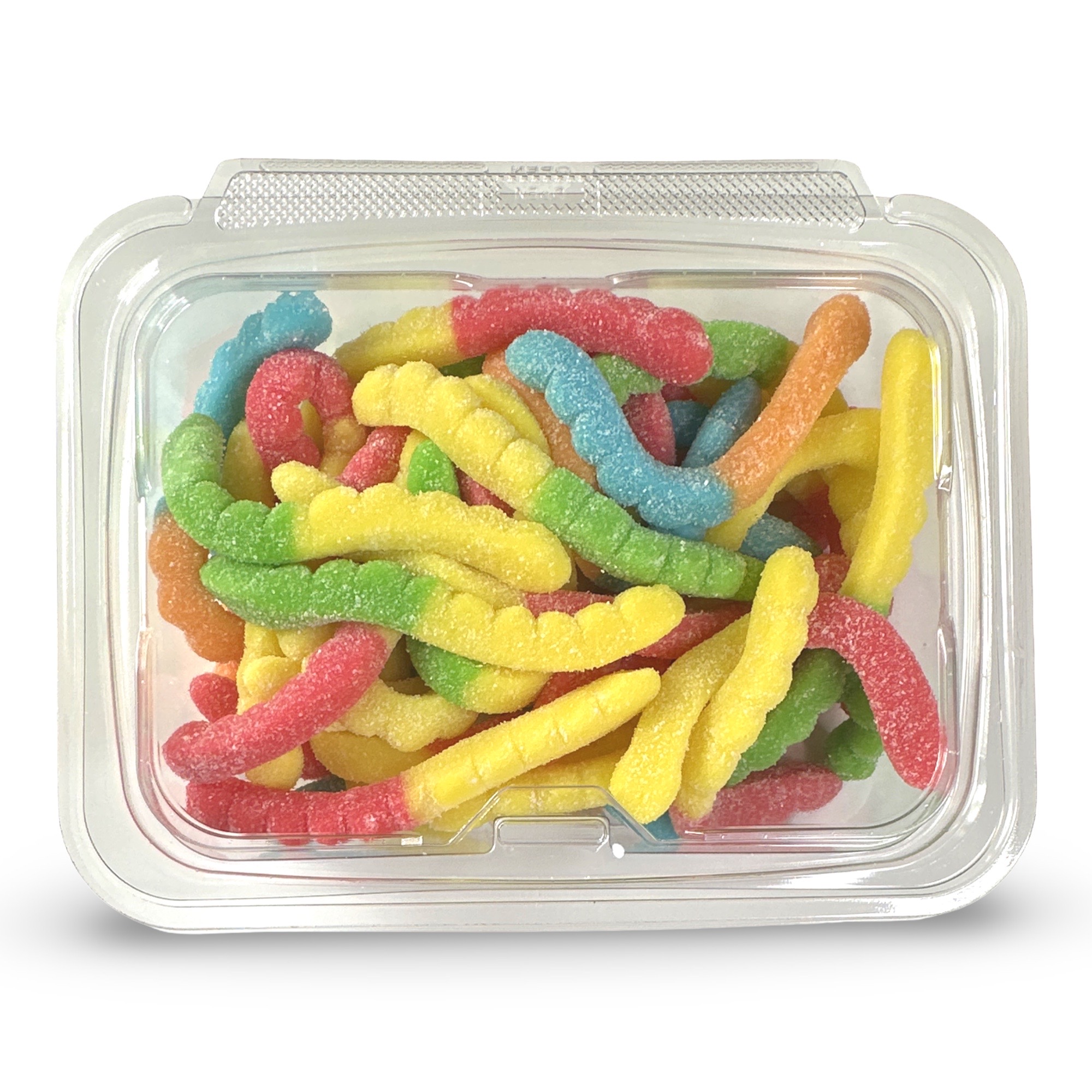 Fruity Flavorful Colorful Nostalgic Gummy Large Neon Sour Worms Candy,  1 Lb. Tub