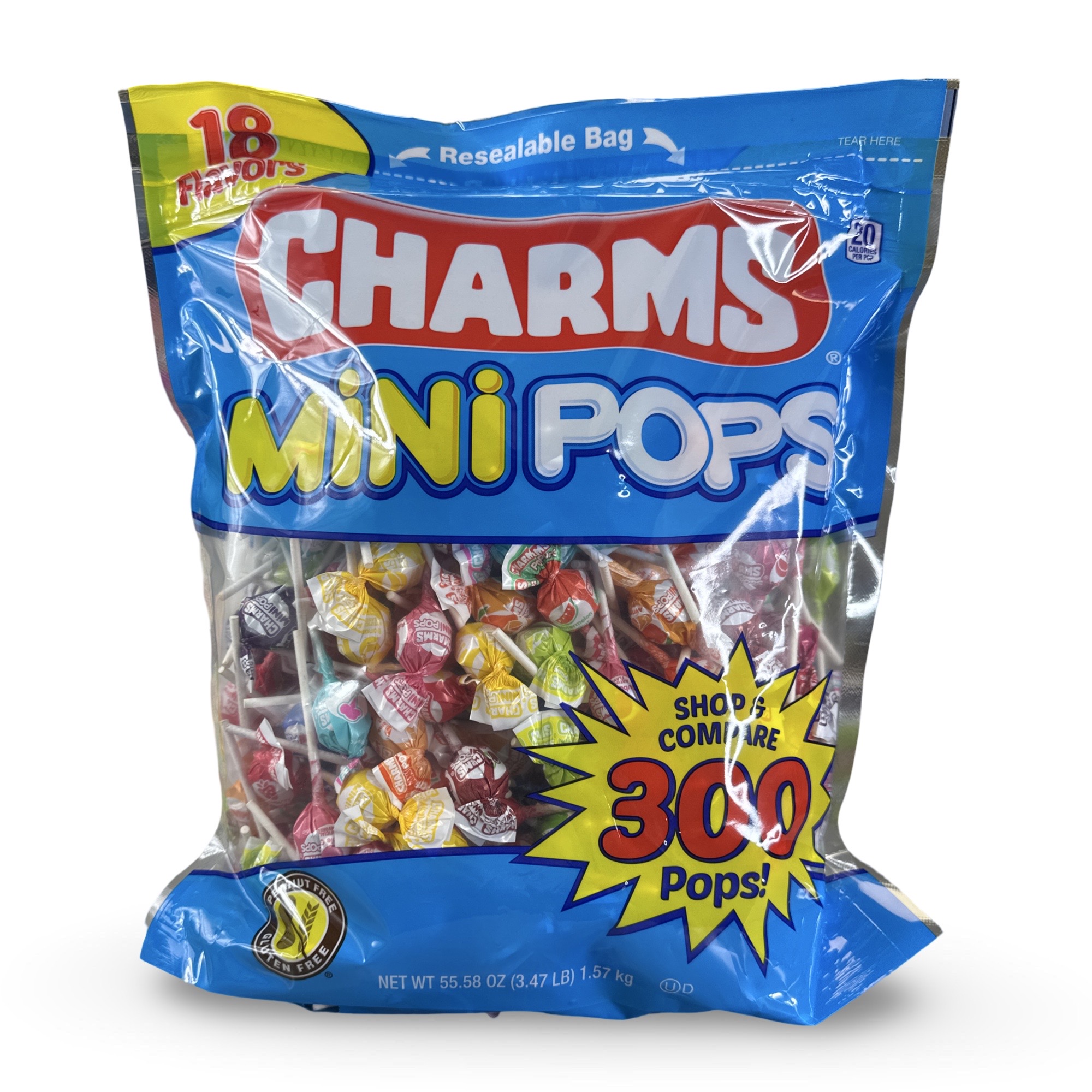 Charms Mini Pops, Classic Candy, 18 Flavors, 300 Lollipops