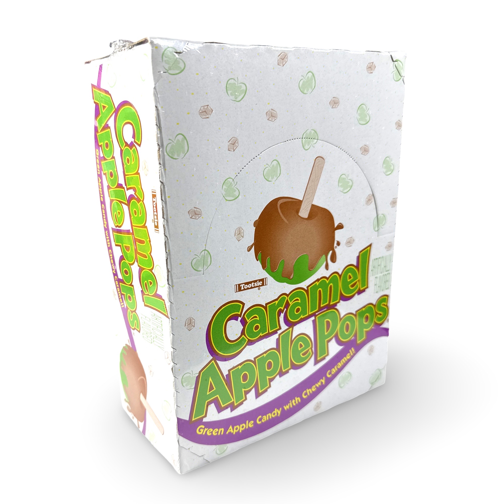 Caramel Apple Pops, Green Apple Candy With Chewy Caramel, 48 Count Box