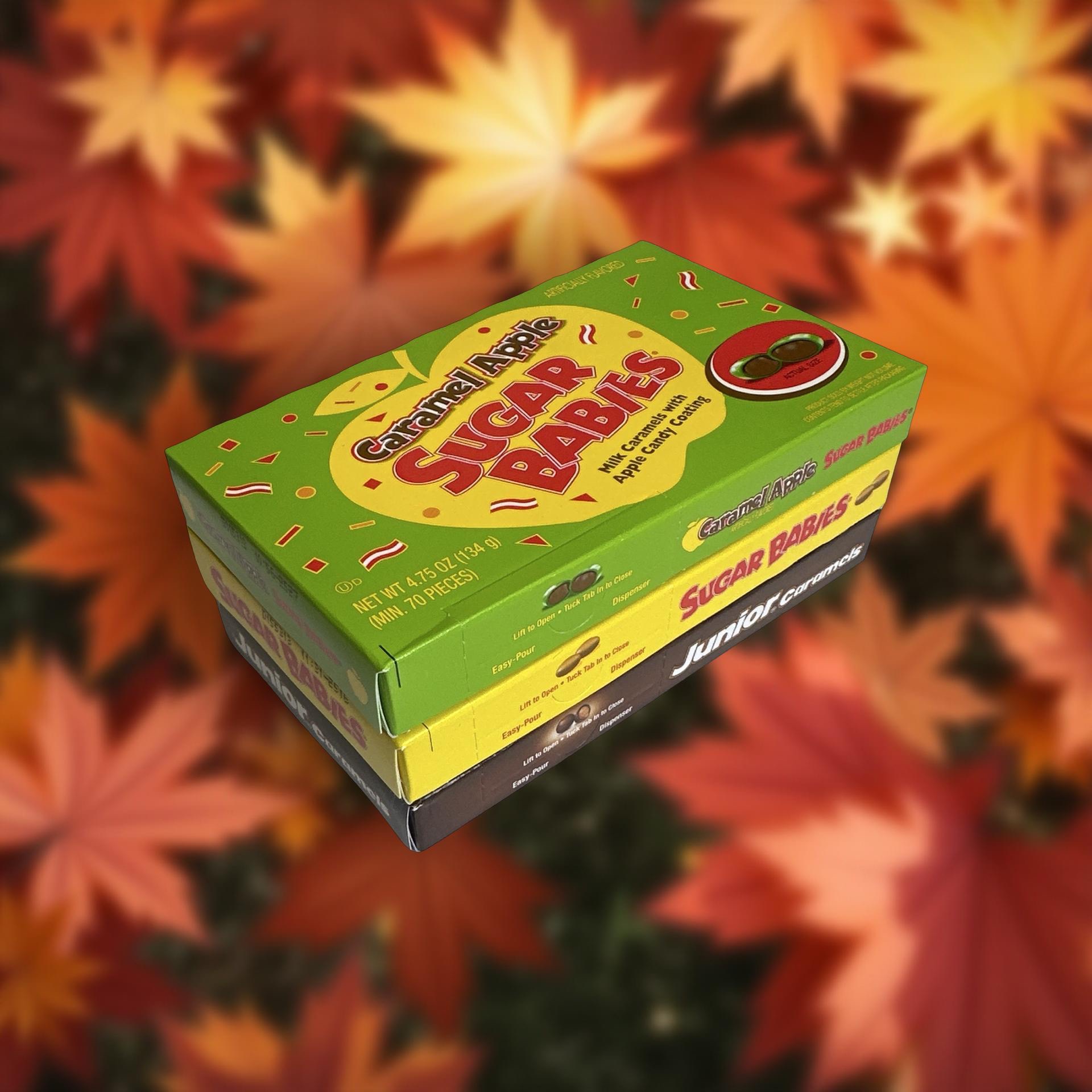 Sugar Babies Candy Coated Caramels Variety Featurig Caramel Apple, Original and Junior Caramels, Movie Theater Boxes 6