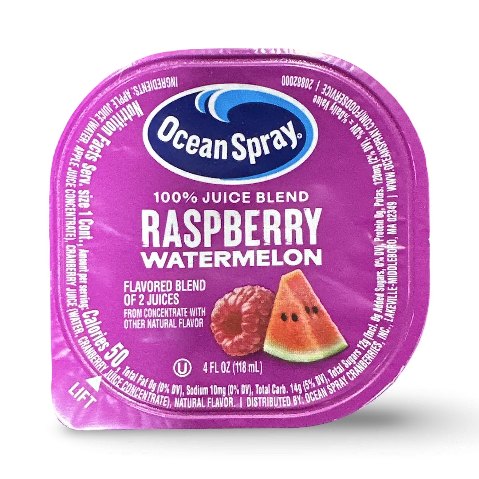 Ocean Spray Fruit Juice Individual Cups Raspberry Watermelon 100% Juice,  24 Cups