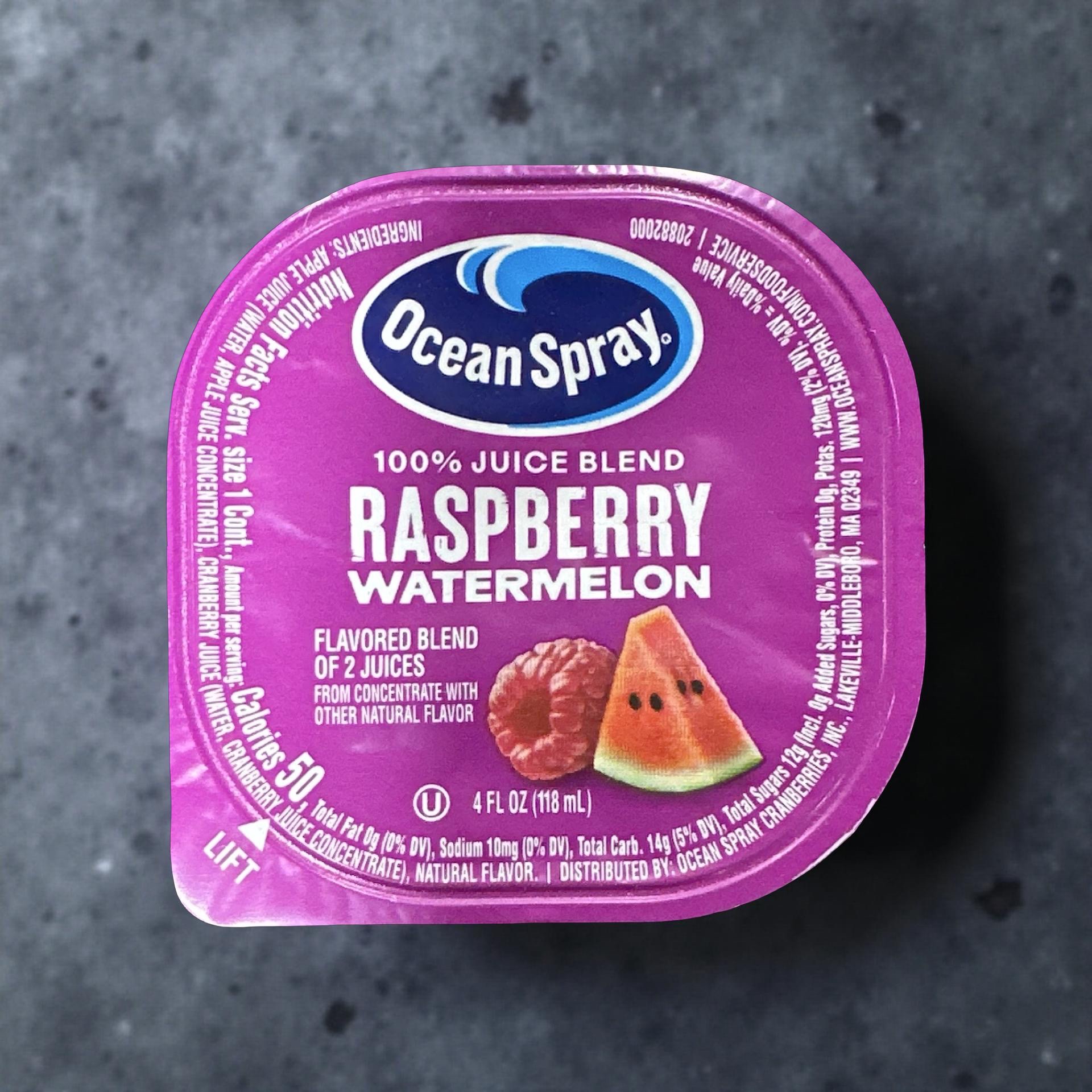 Ocean Spray Fruit Juice Individual Cups Raspberry Watermelon 100% Juice,  24 Cups 3