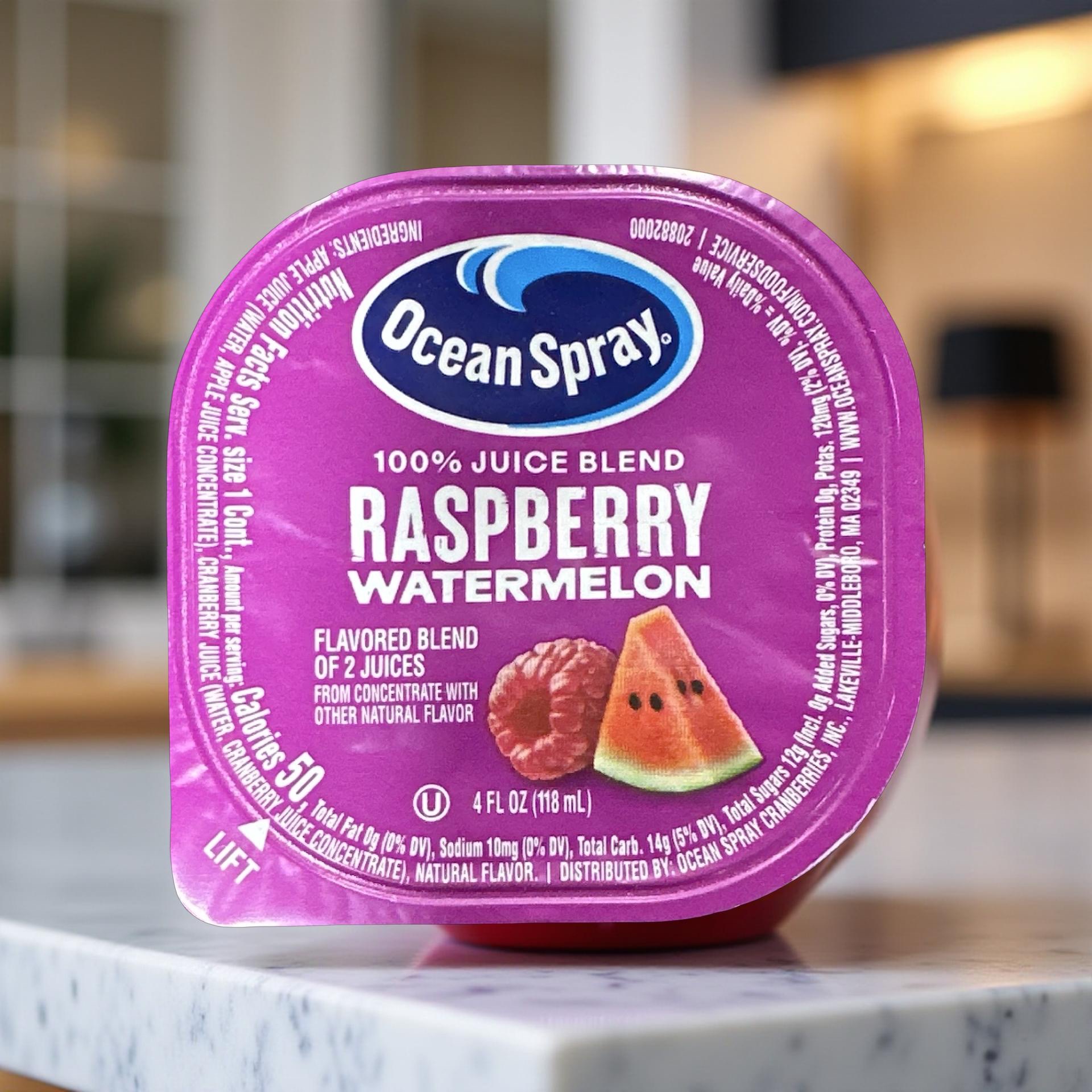 Ocean Spray Fruit Juice Individual Cups Raspberry Watermelon 100% Juice,  24 Cups 4