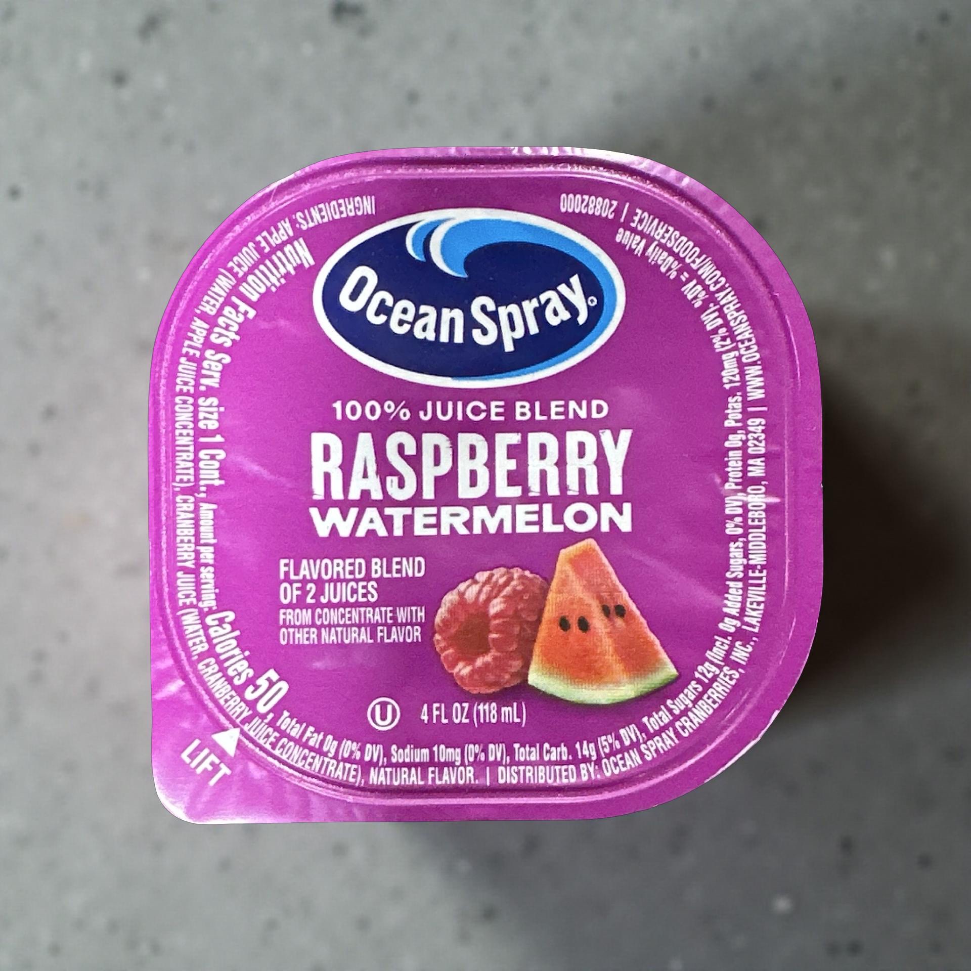 Ocean Spray Fruit Juice Individual Cups Raspberry Watermelon 100% Juice,  24 Cups 5