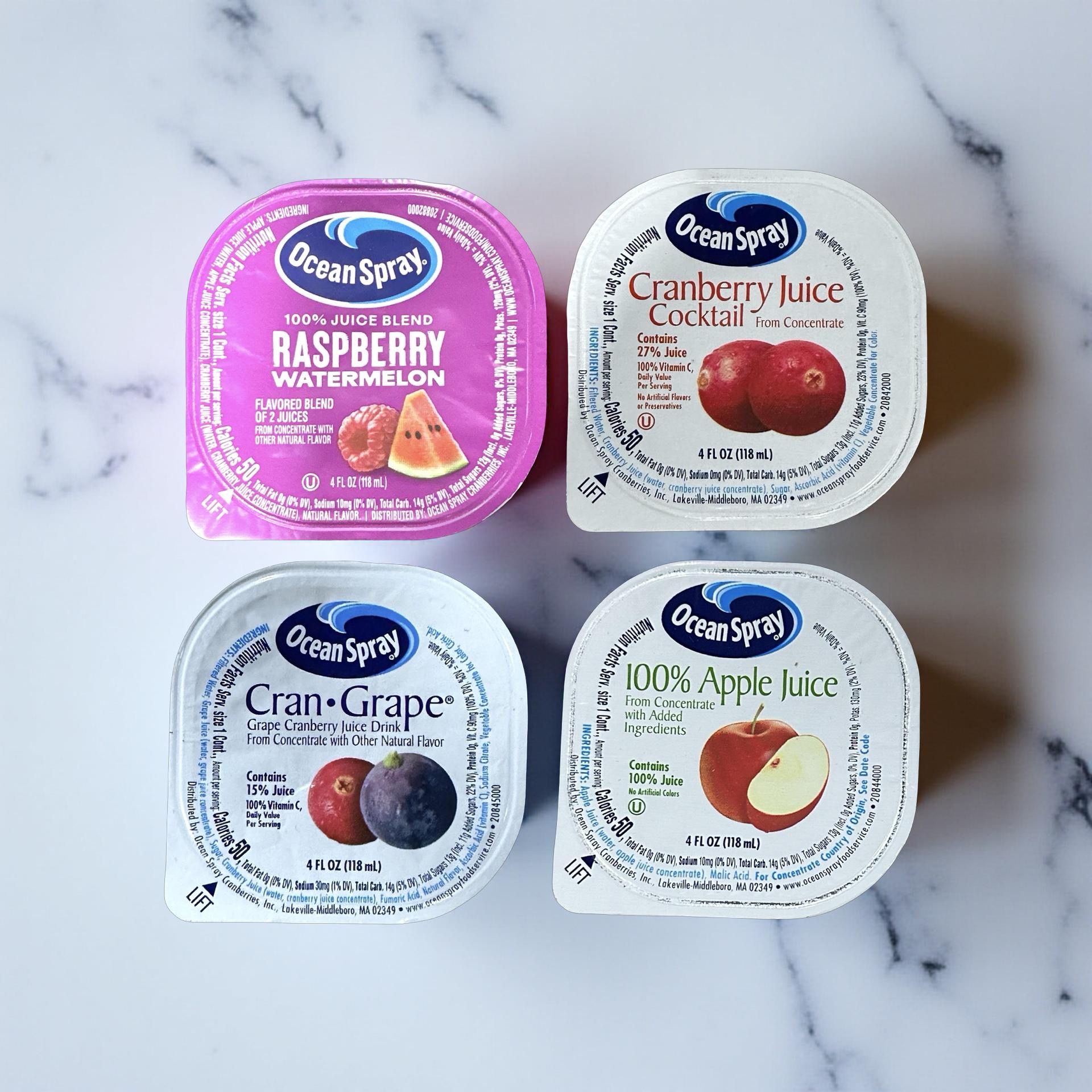 Ocean Spray Fruit Juice Individual Cups Flavors: Raspberry Watermelon, Apple, Cranberry and Cran-Grape, 24 Cups 4