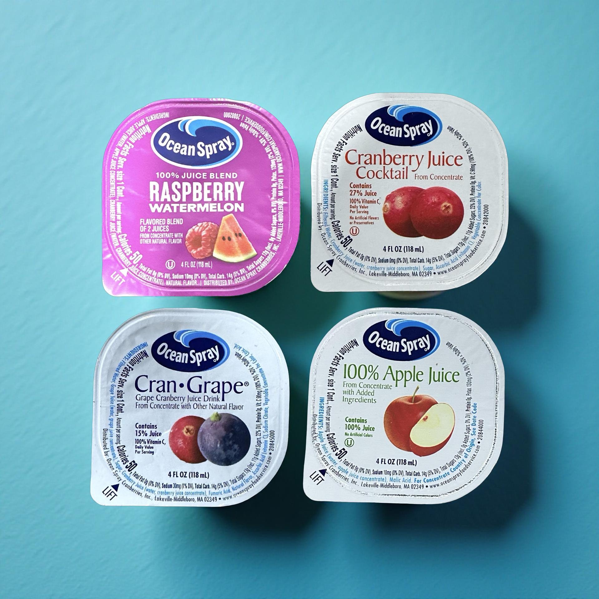 Ocean Spray Fruit Juice Individual Cups Flavors: Raspberry Watermelon, Apple, Cranberry and Cran-Grape, 24 Cups 2