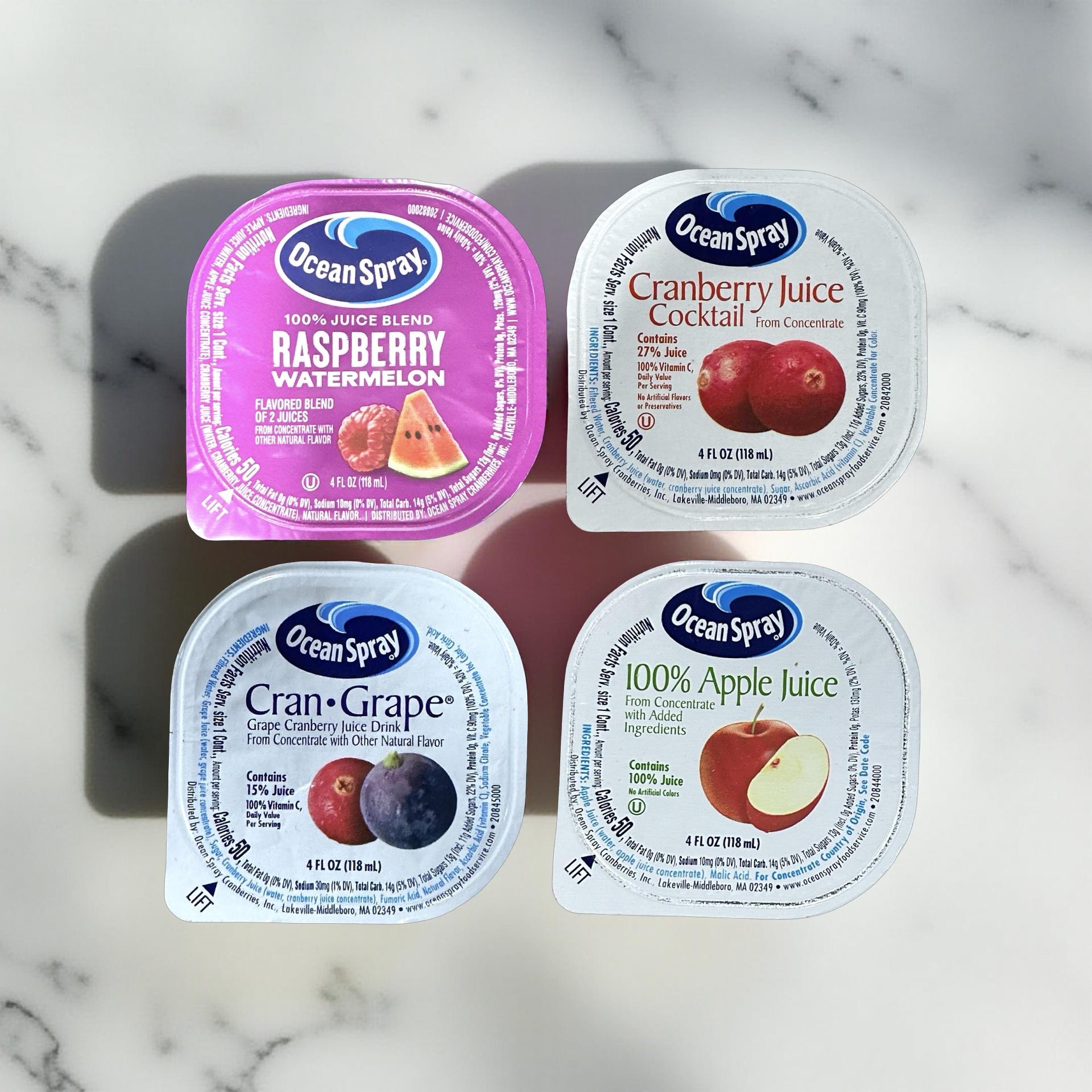 Ocean Spray Fruit Juice Individual Cups Flavors: Raspberry Watermelon, Apple, Cranberry and Cran-Grape, 24 Cups 3