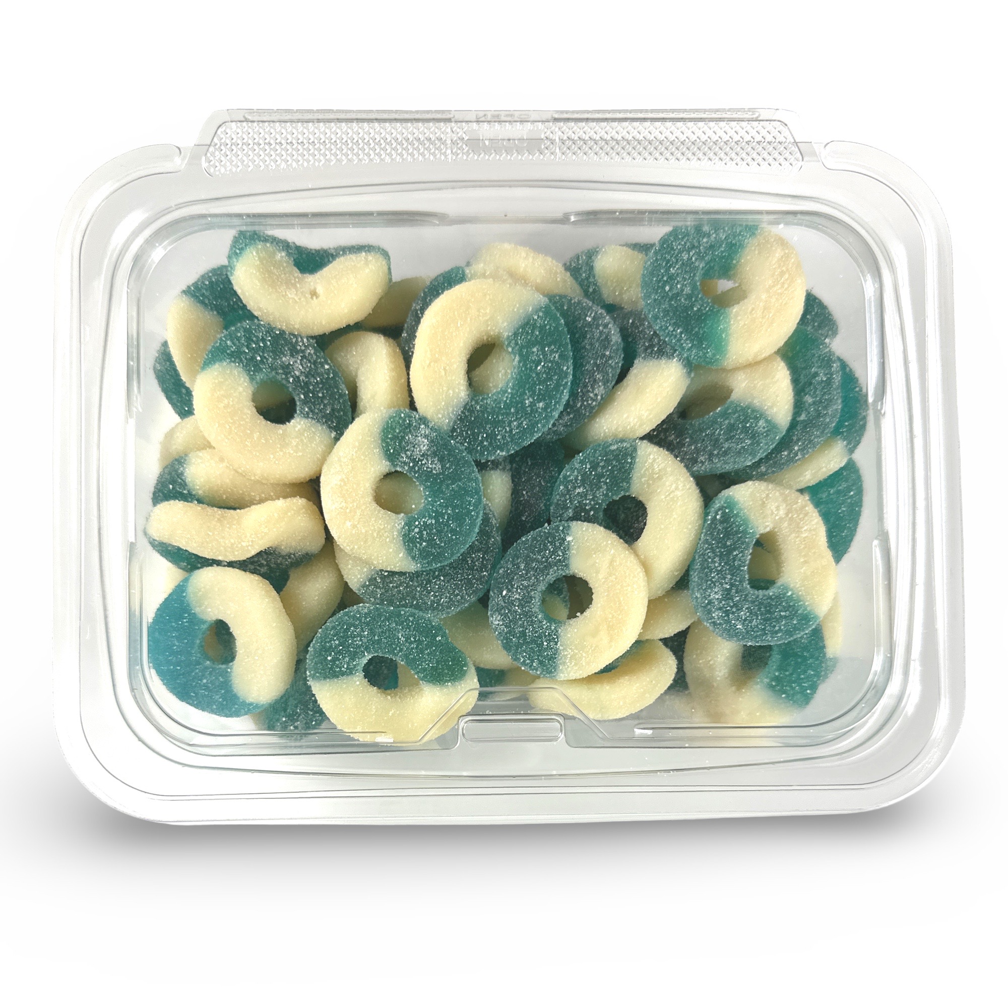 Fruity Flavorful Nostalgic Blue Raspberry Gummy Rings Candy 1lb.