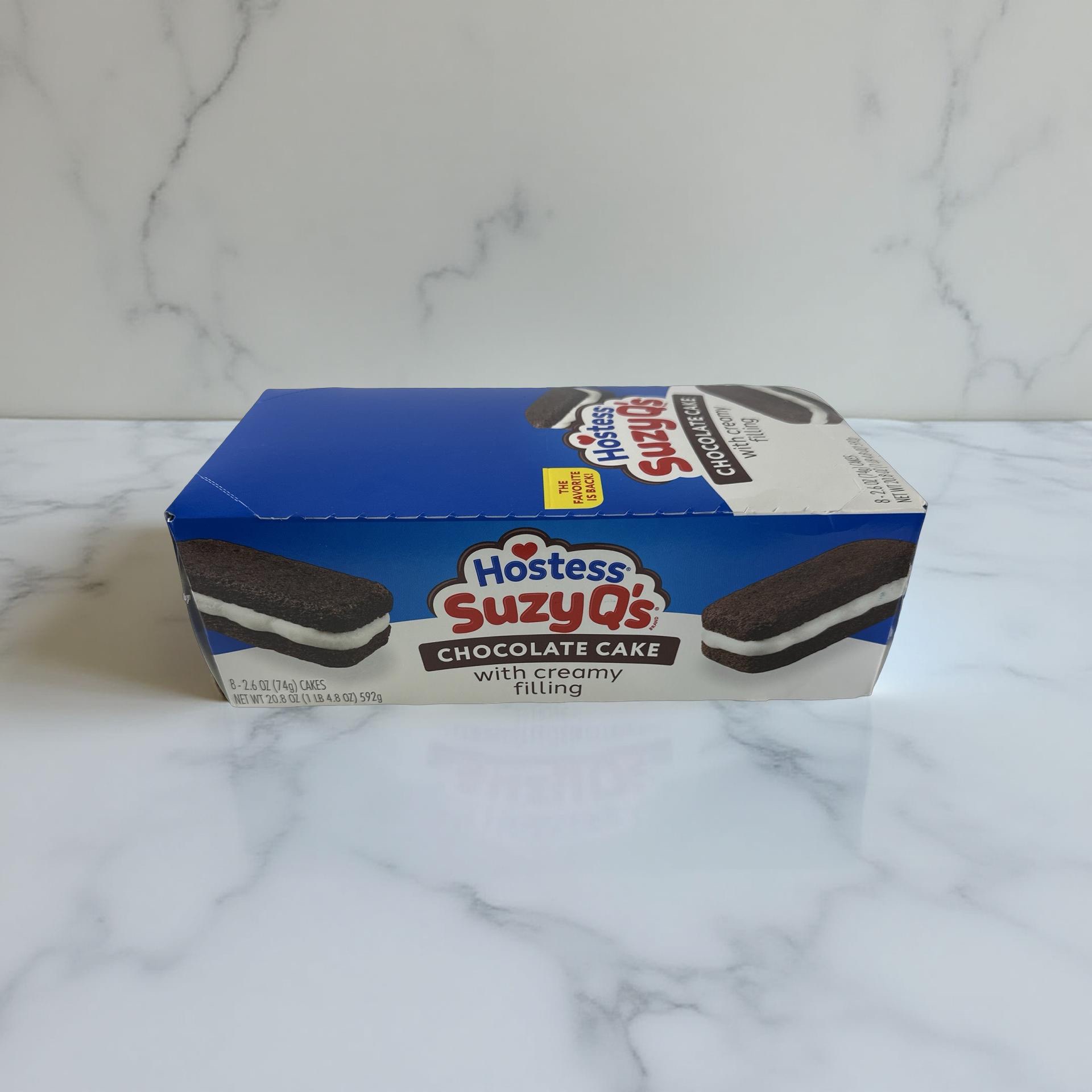 Hostess Suzy Q's Snack Cakes, Chocolate with Cream Filling, Full Size Single Serve Packs, 8 Per Box 2