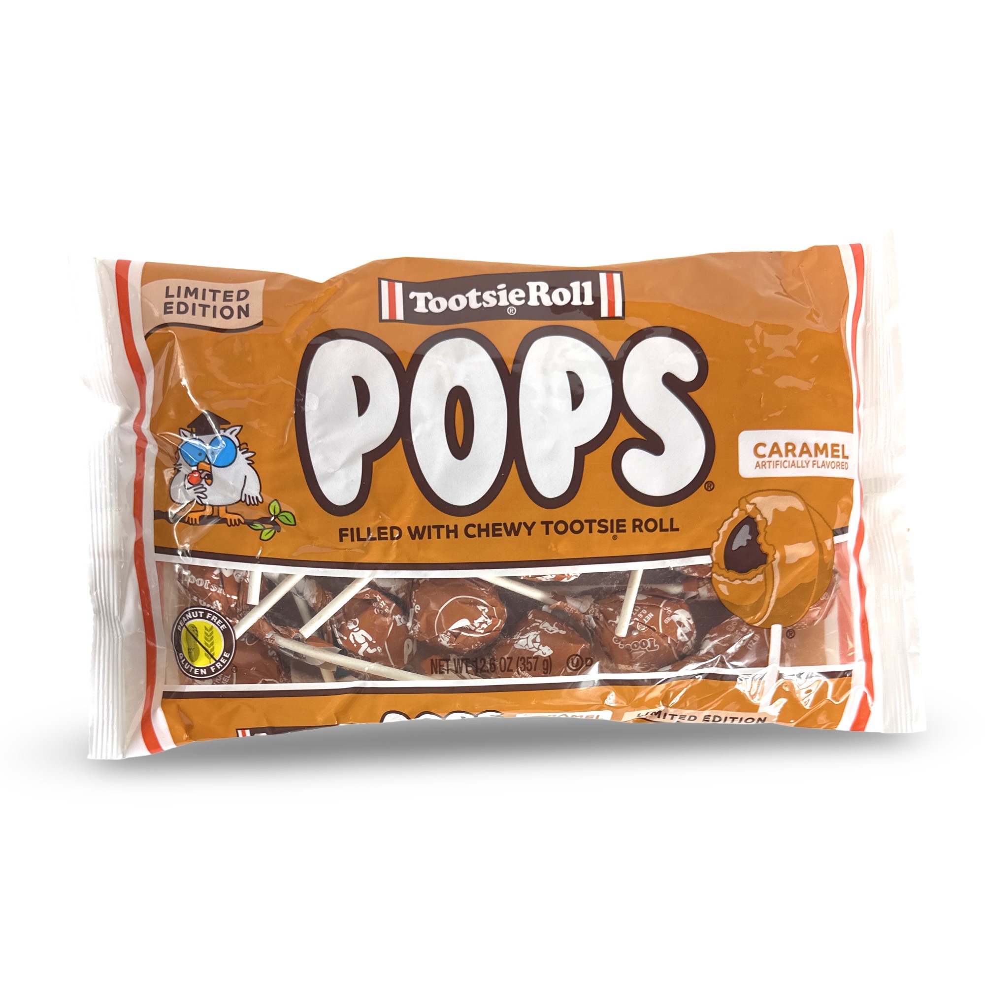 Tootsie Roll Limited Edition Caramel Pops, 12.46 Oz Laydown Bag