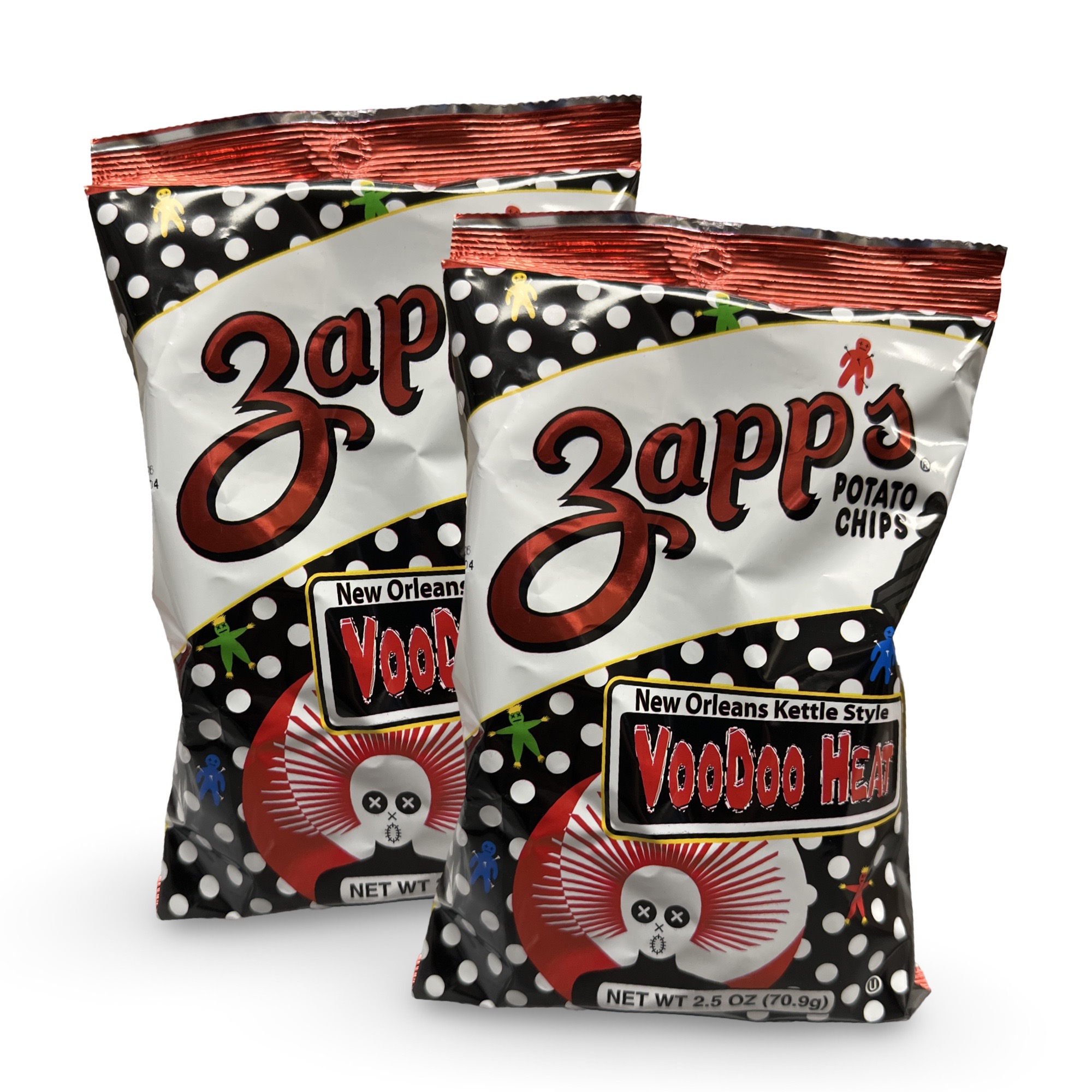Zapp's New Orleans Voodoo Heat Kettle Chips, 2.5 Oz, 2 Bags