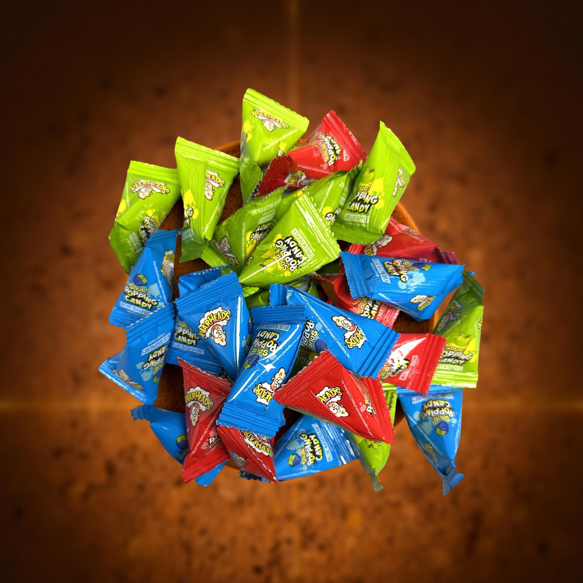 Warheads Popping Candy, Green Apple, Watermelon and Blue Raspberry, 30 units 3