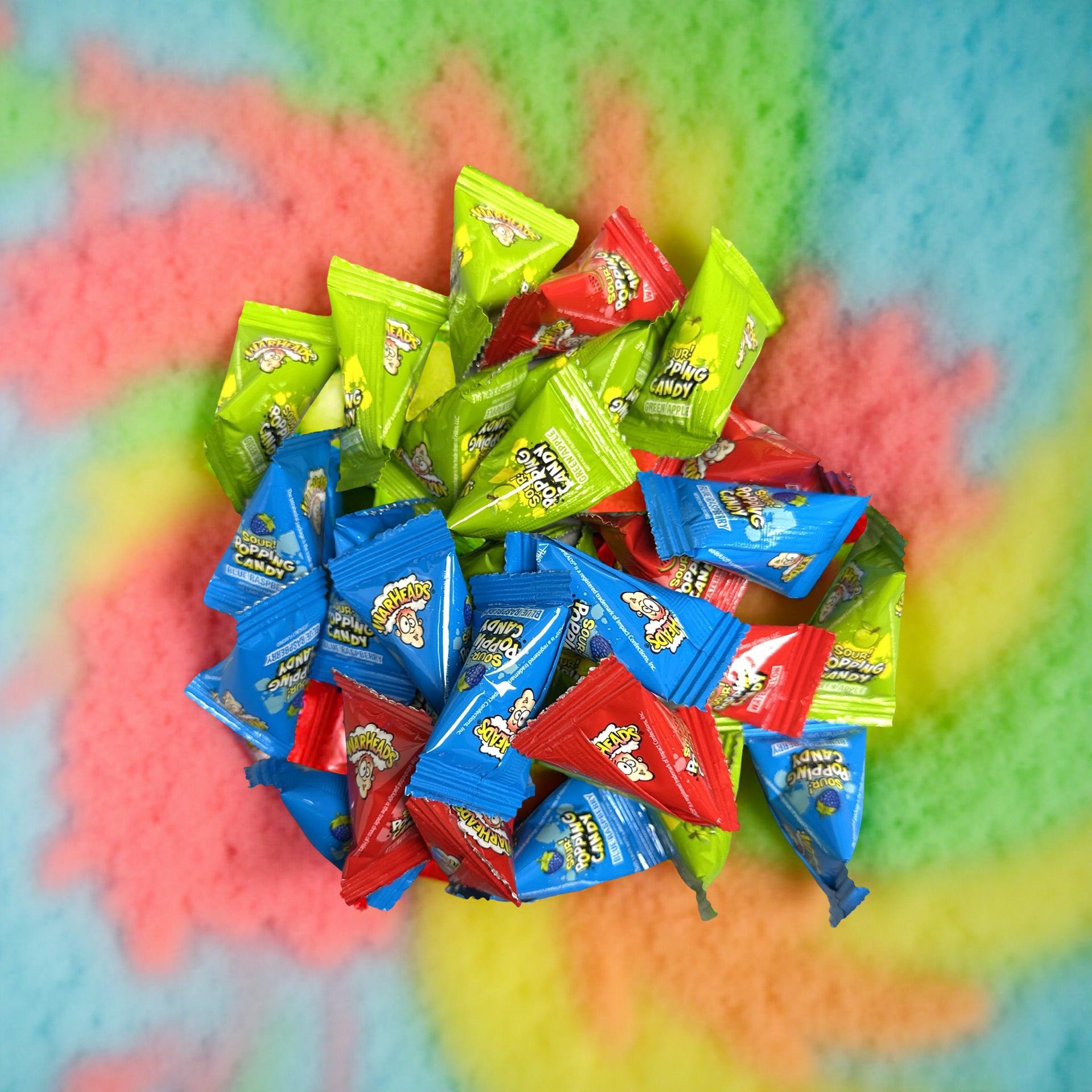 Warheads Popping Candy, Green Apple, Watermelon and Blue Raspberry, 30 units 4