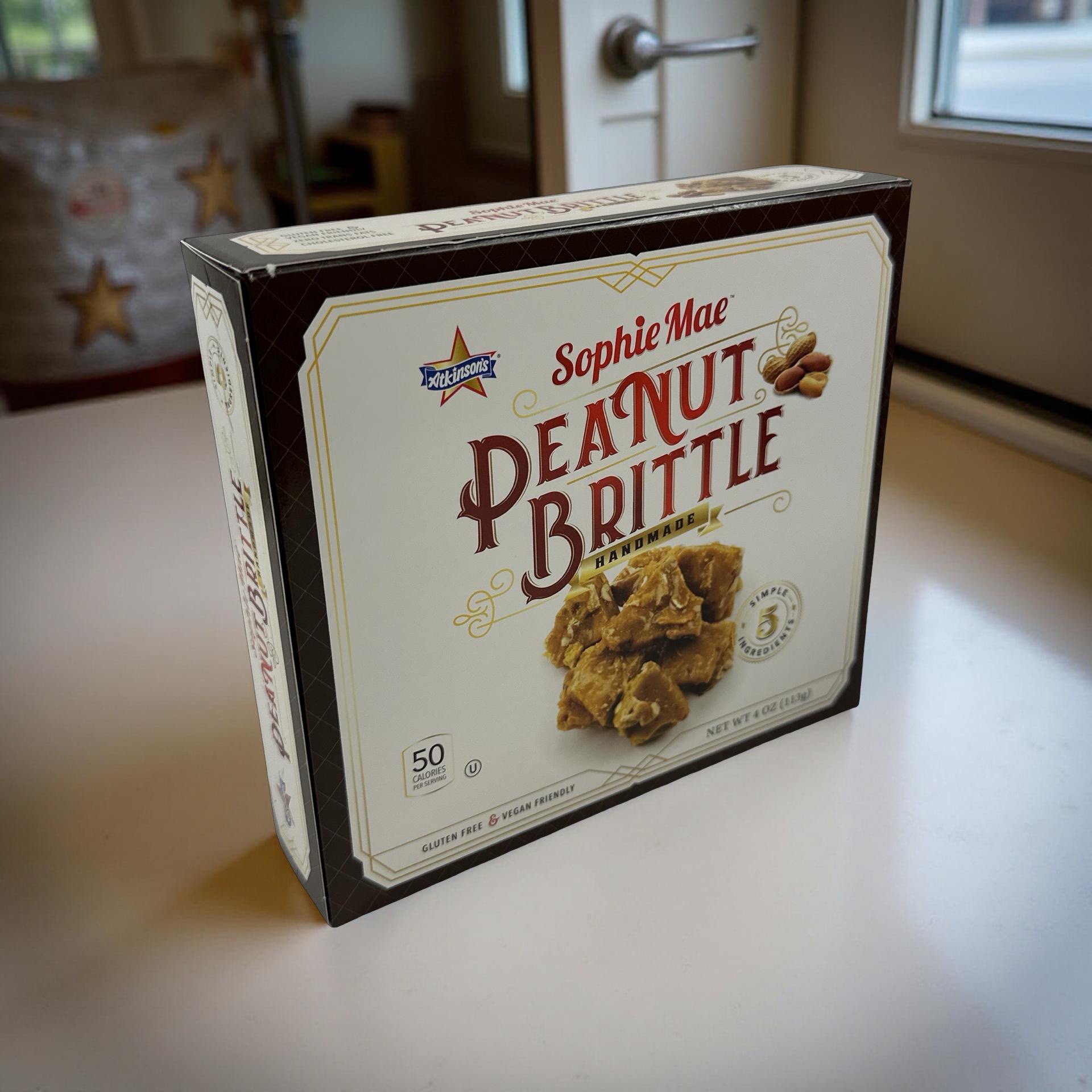 Sophie Mae Handmade Peanut Brittle, Nostalgic Candy, Giftable 4 Oz, 3 Boxes 7