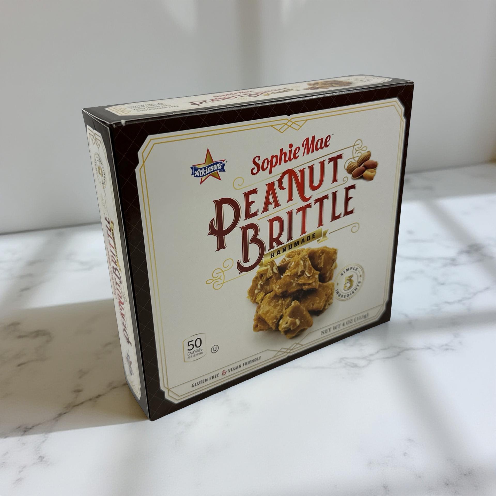 Sophie Mae Handmade Peanut Brittle, Nostalgic Candy, Giftable 4 Oz, 3 Boxes 3