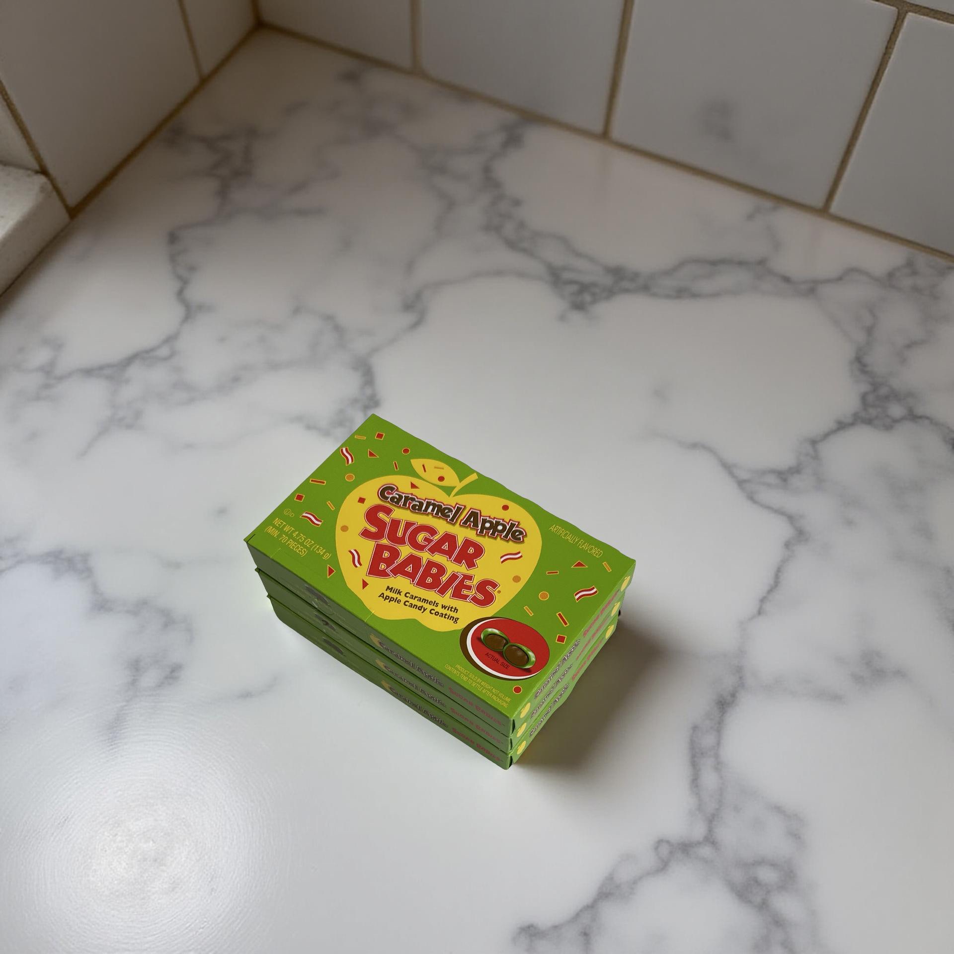 Caramel Apple Sugar Babies, Candy Coated Caramels, Nostalgic, Movie Theater Box, 3 Count 5