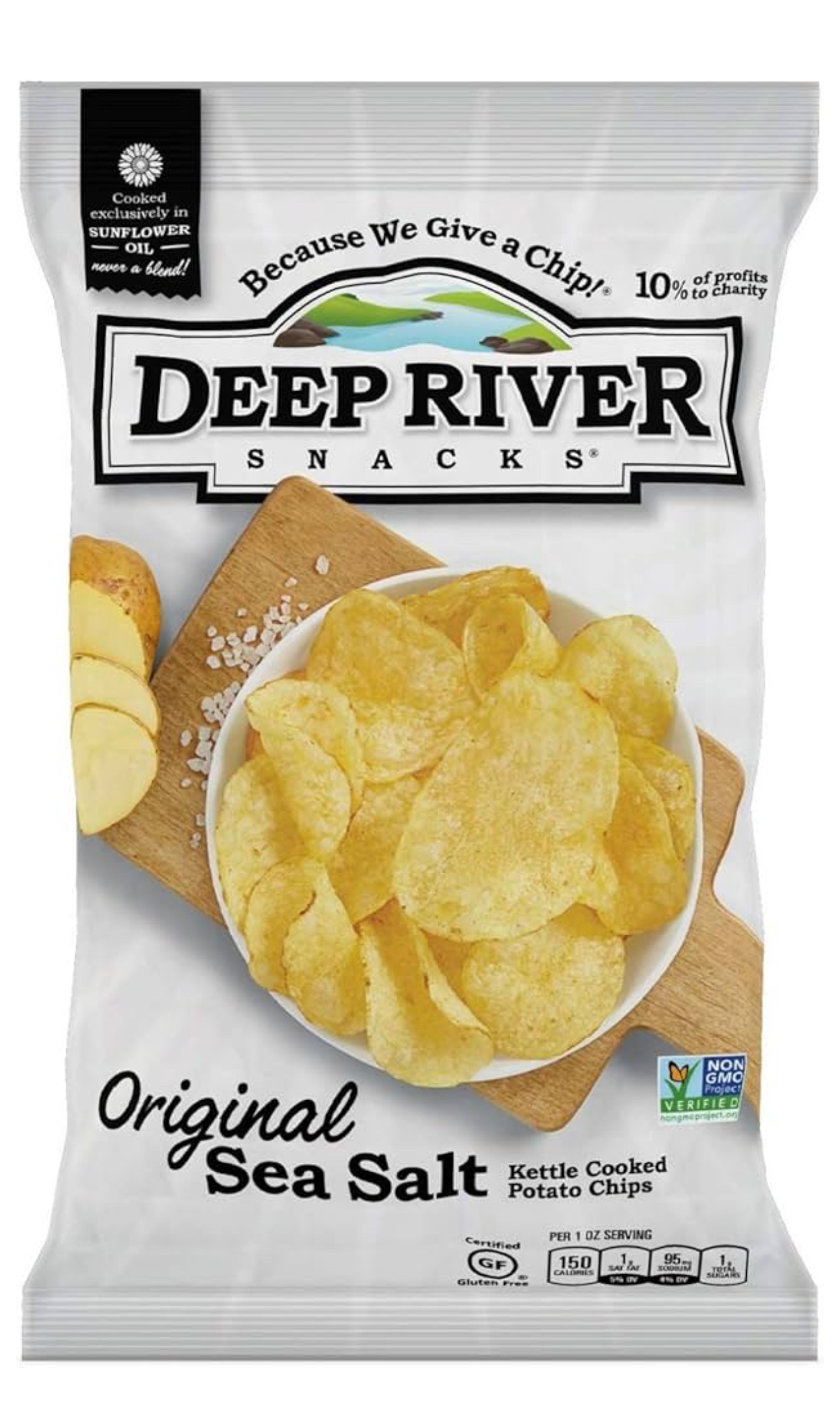 Deep River Snacks Original Sea Salt Kettle Cooked Potato Chips, 0.75 Ounce -- 120 per case.