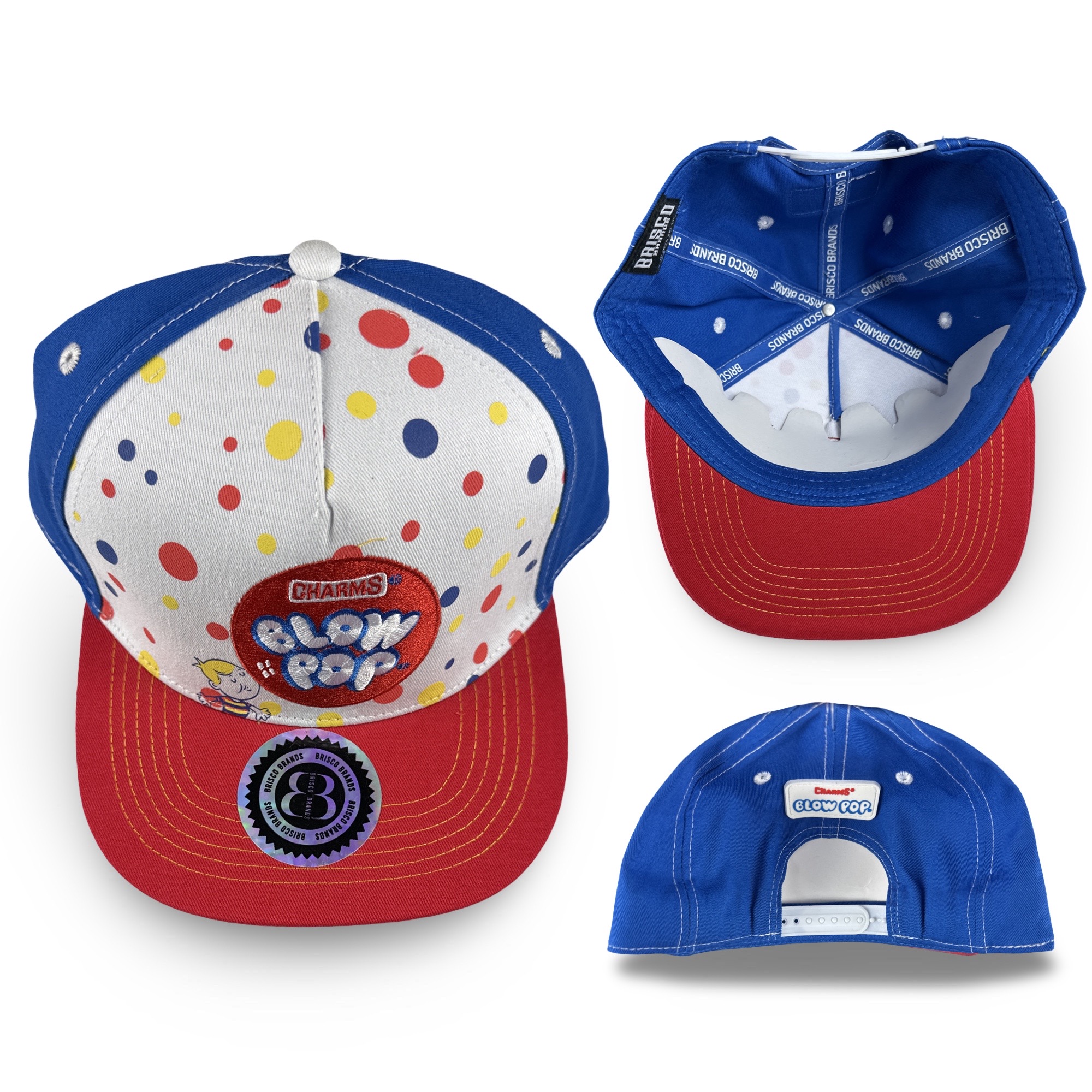 Nostalgic Blow Pop Candy Themed In White/Blue Sport Hat, Officially Licensed, One Size Adjustable