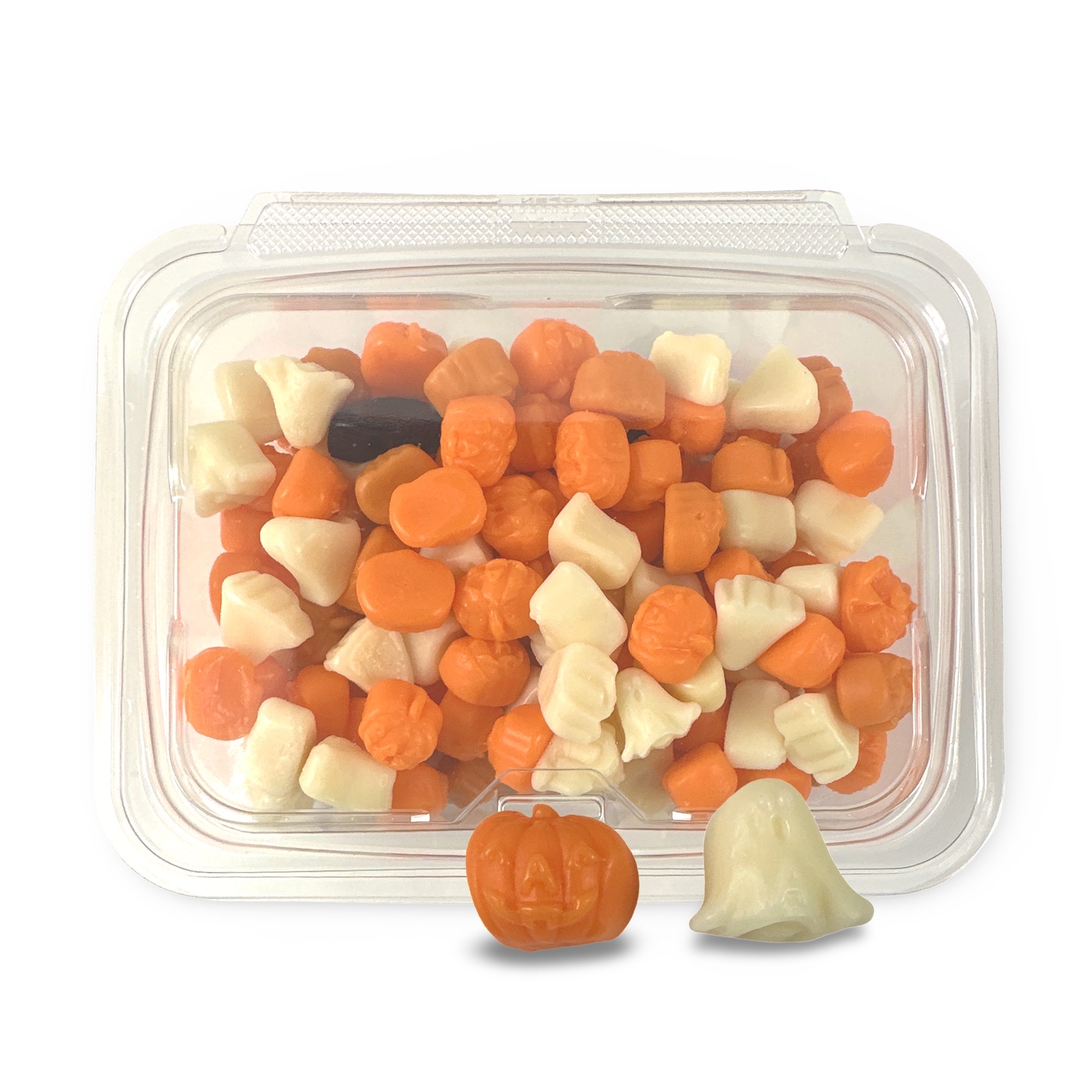 Halloween Themed Fruity Ghoulish Gummies Candy, Orange and Strawberry Banana Flavors, 1 lb.