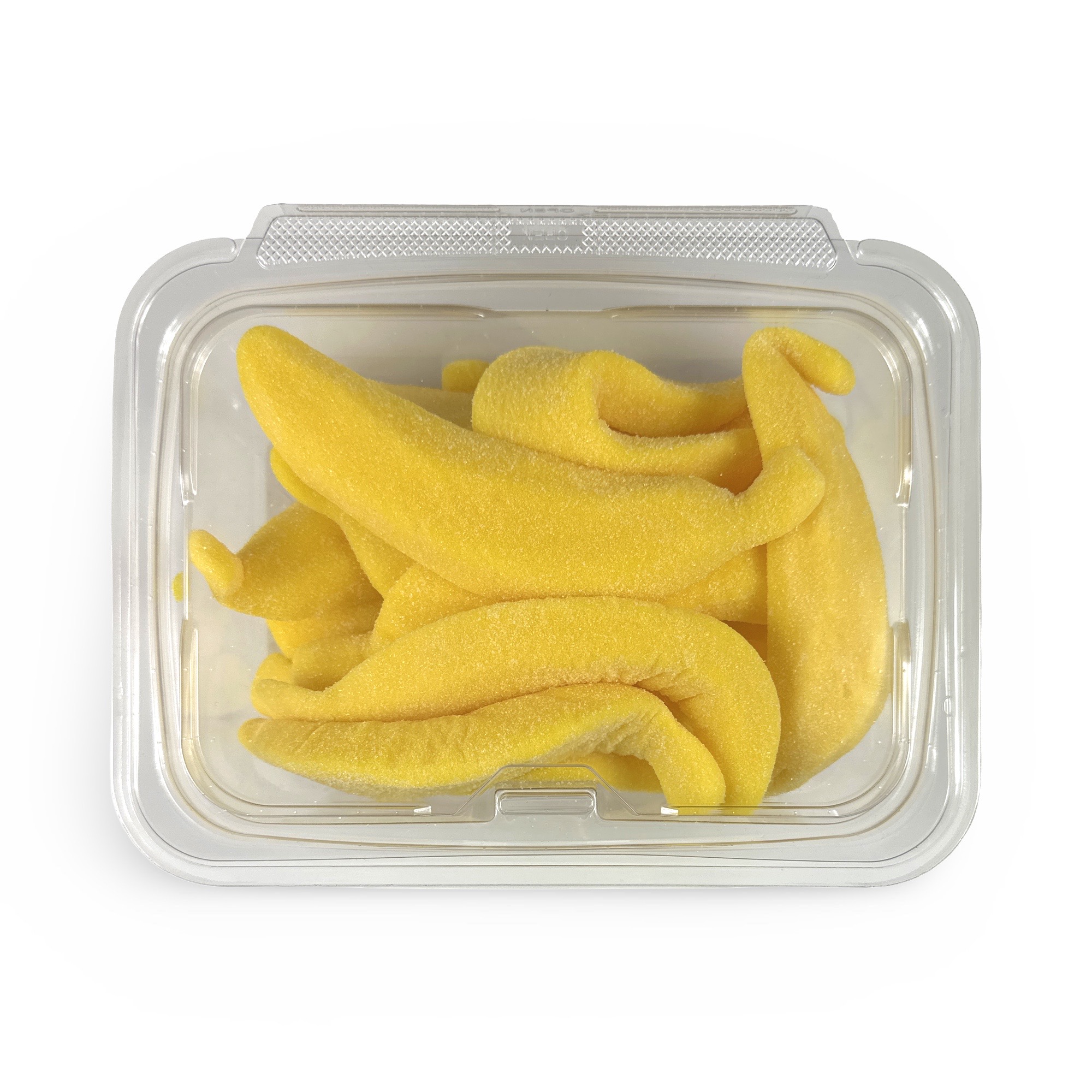 Fruit Flavored and Shaped Gummies, Large Bananas, 1 lb. Tub