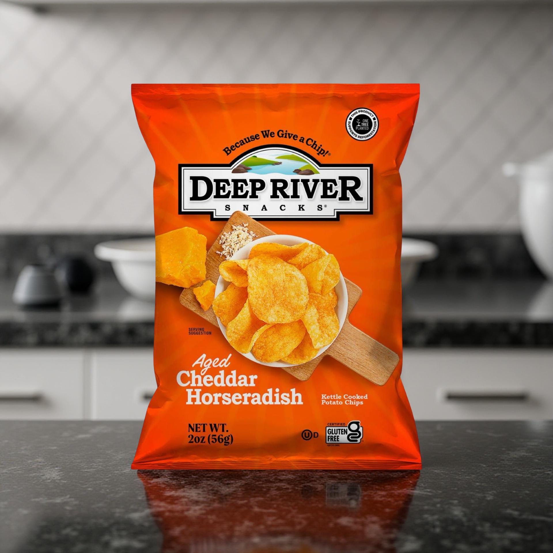 Deep River Snacks Kettle Cooked Potato Chips, Aged Cheddar Horseradish, 2 Ounce, Pack of 24 4