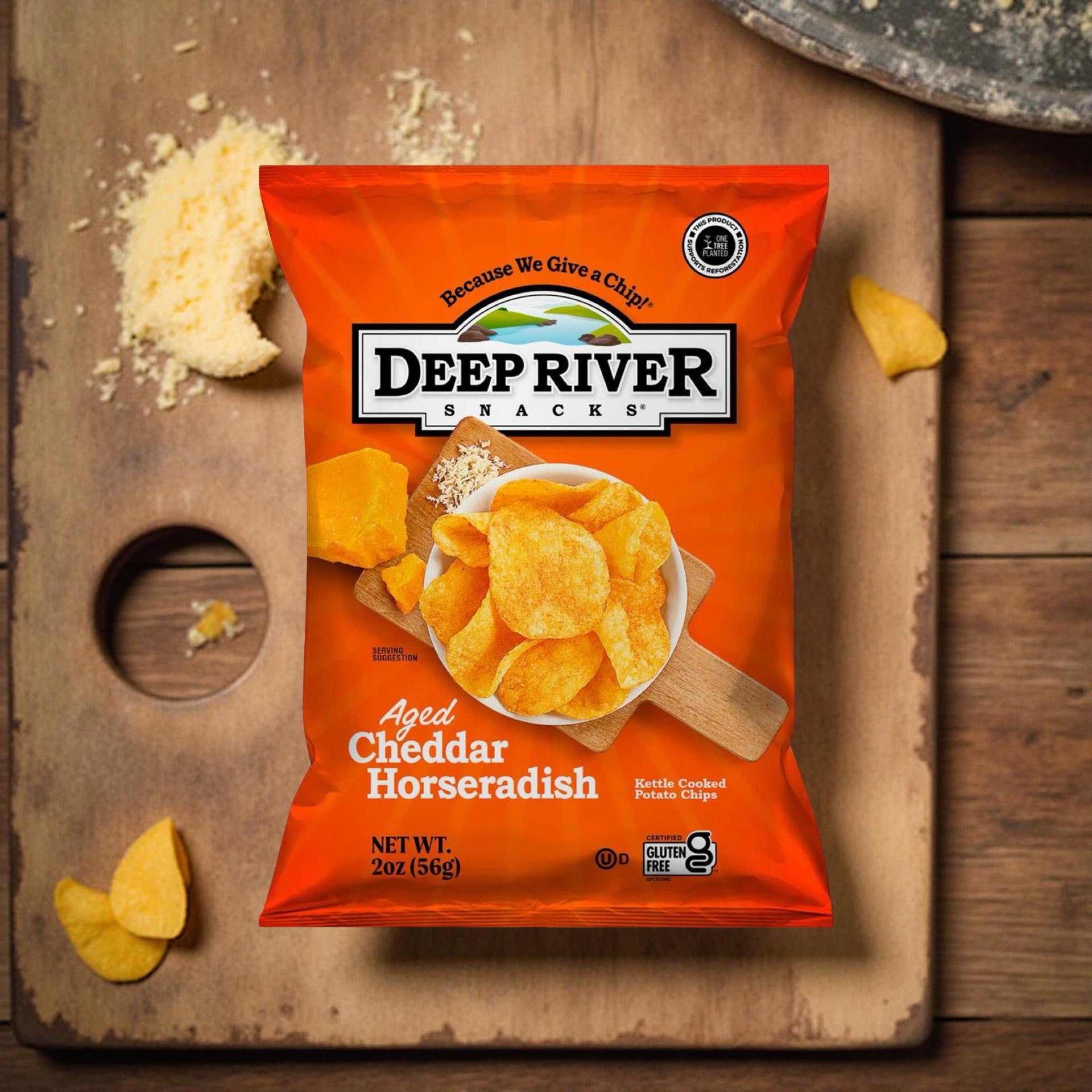 Deep River Snacks Kettle Cooked Potato Chips, Aged Cheddar Horseradish, 2 Ounce, Pack of 24 5