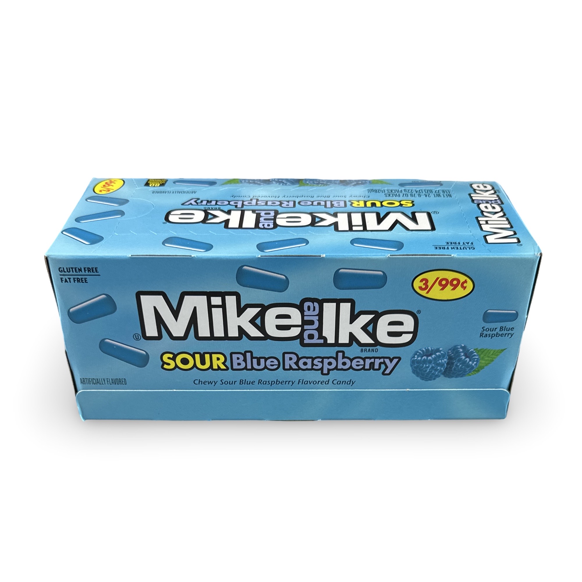 Mike & Ike Chewy Candy – 24 Count Theater Box, Sour Blue Raspberry