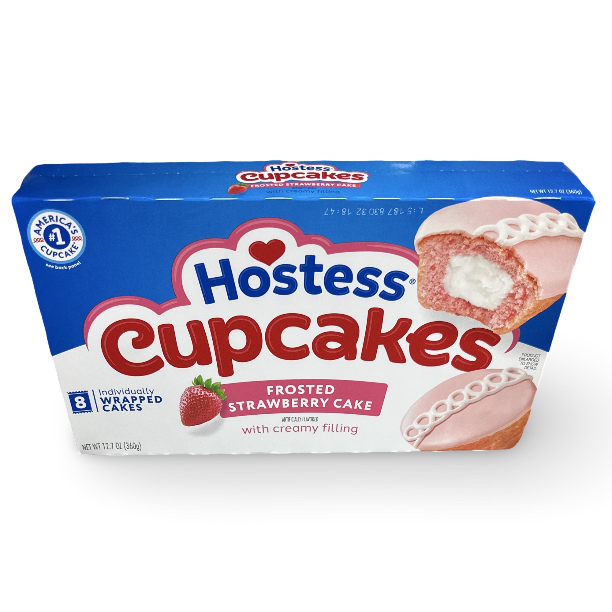 Hostess Snack Cakes Multipack Box, Strawberry Cupcakes, 8 Count Box