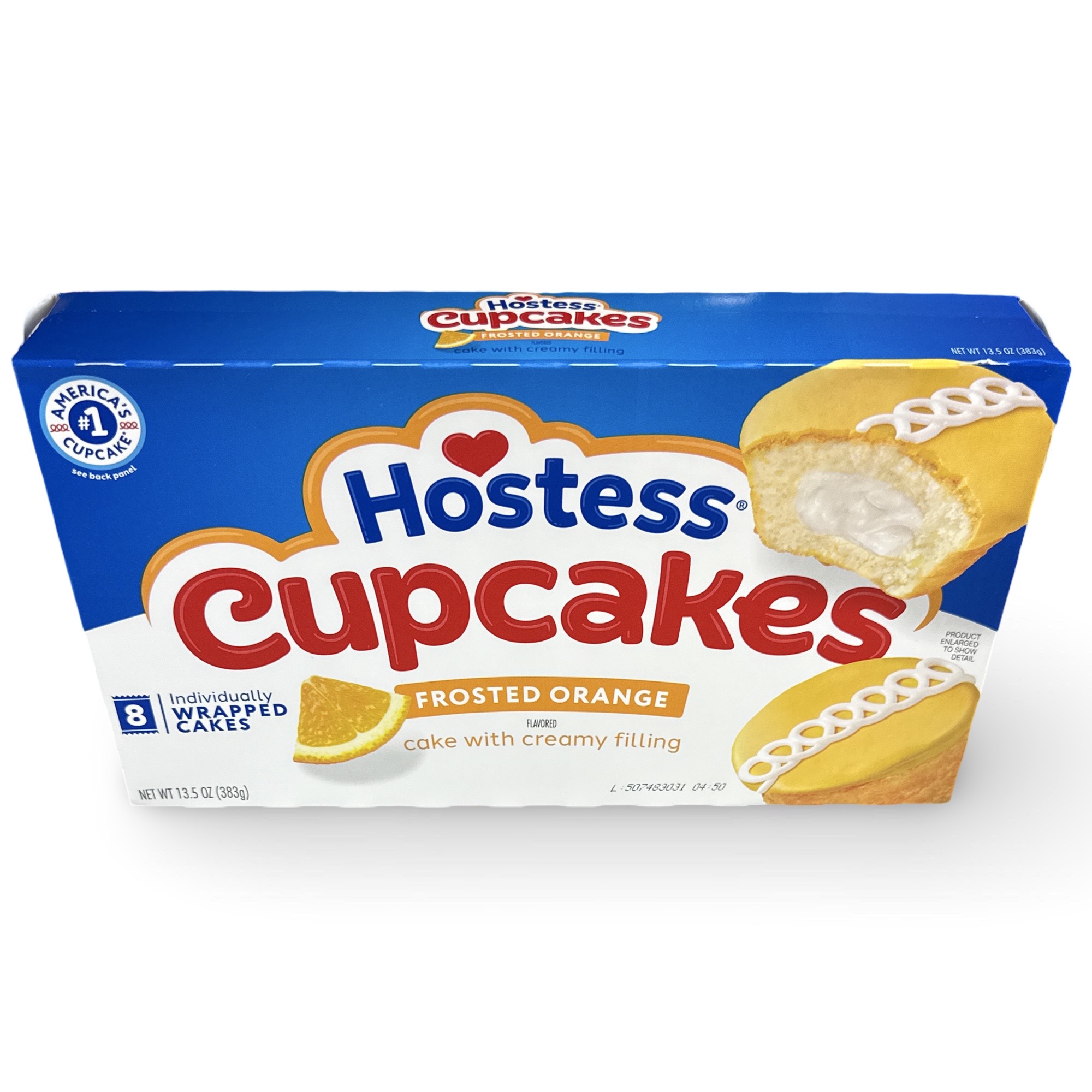 Hostess Snack Cakes Multipack Box, Orange Cupcakes, 8 Count Box