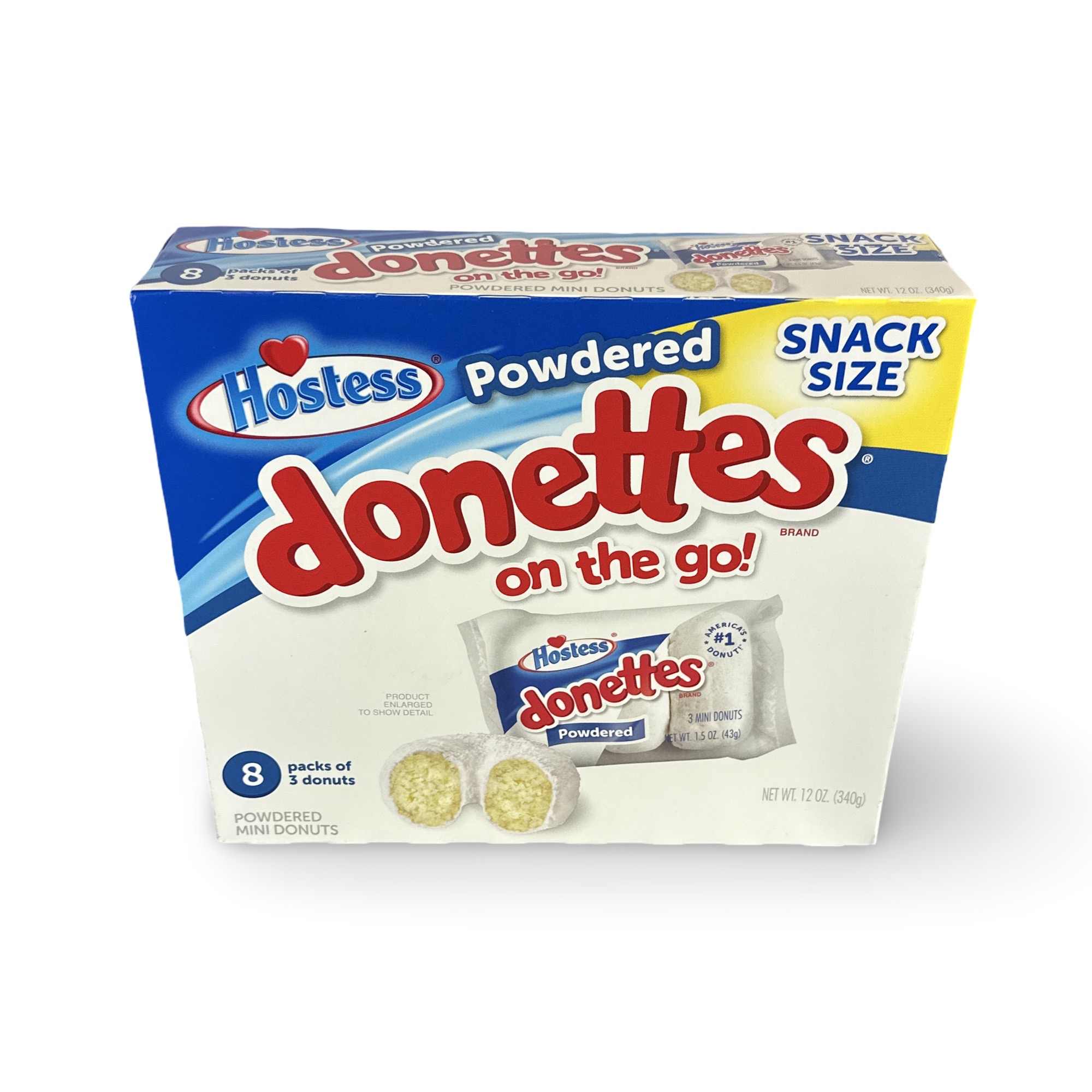 Hostess Snack Cakes Multipack Box, Powdered Donettes, 8 Count Box