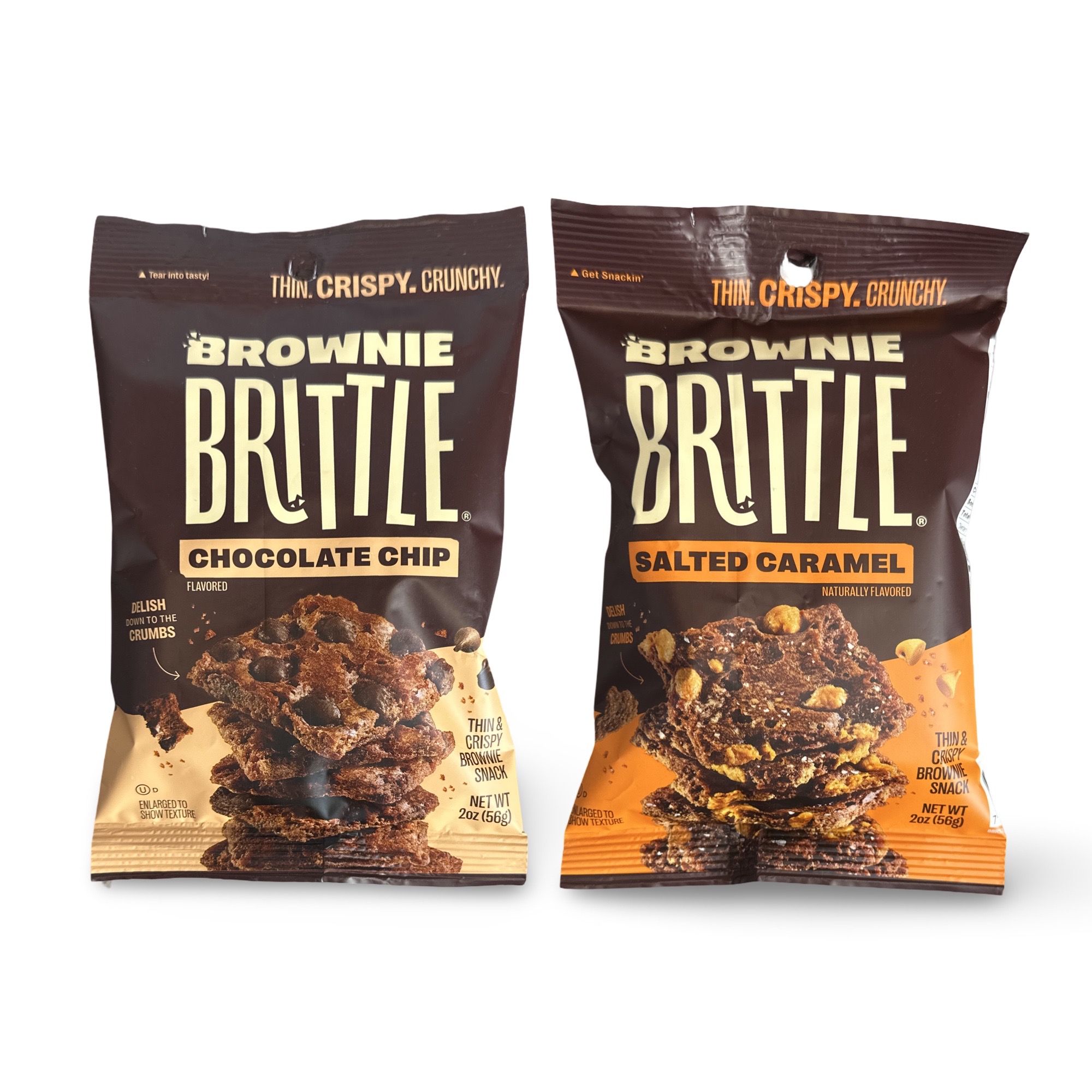 Brownie Brittle 2 Flavor Combo, Chocolate Chip and Caramel, 2 Oz, 6 Bags 2