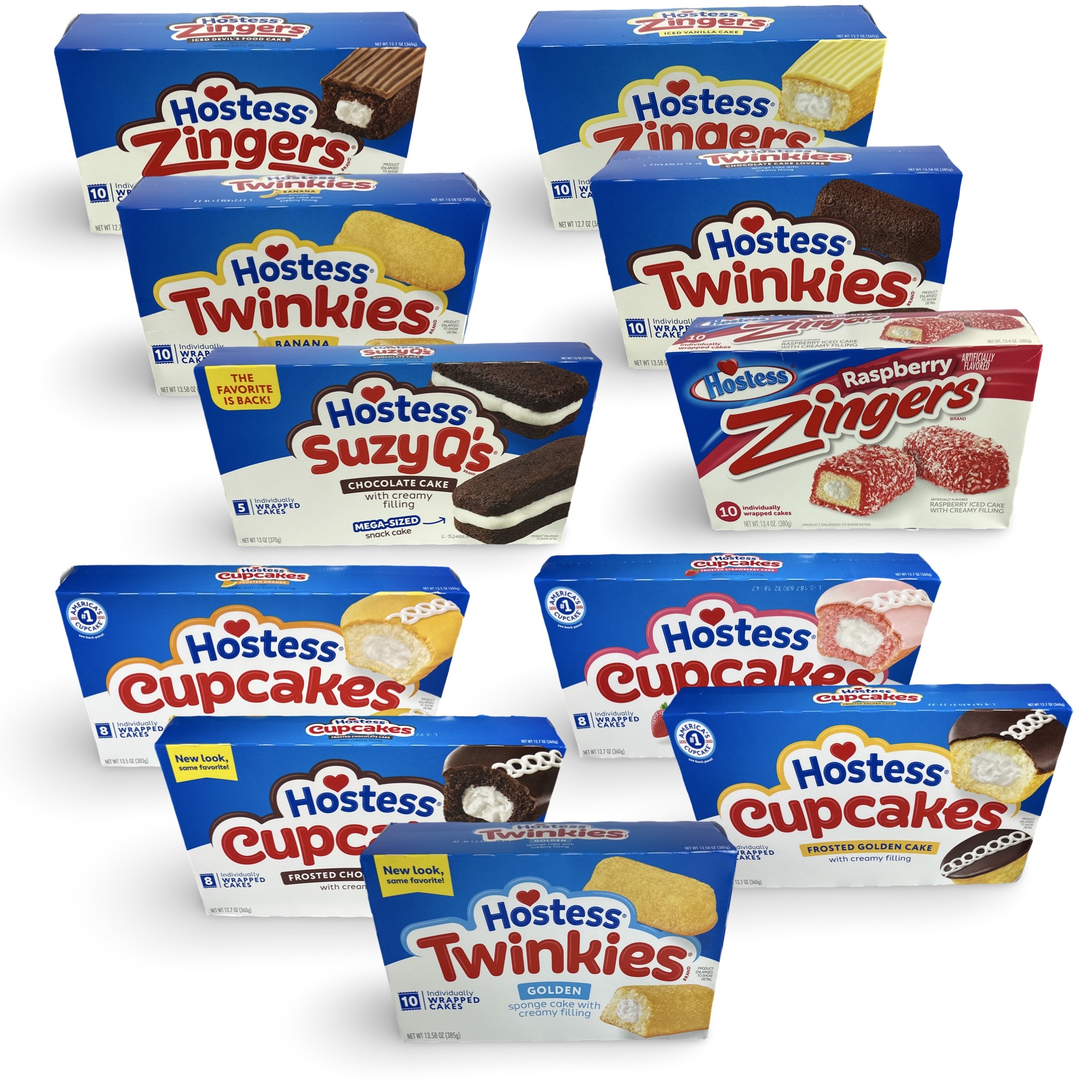 Hostess Snack Cake Mystery Box | 10 Full Boxes of America’s Favorite Treats | Twinkies, Cupcakes, Zingers & More | Perfect Gift Assortment