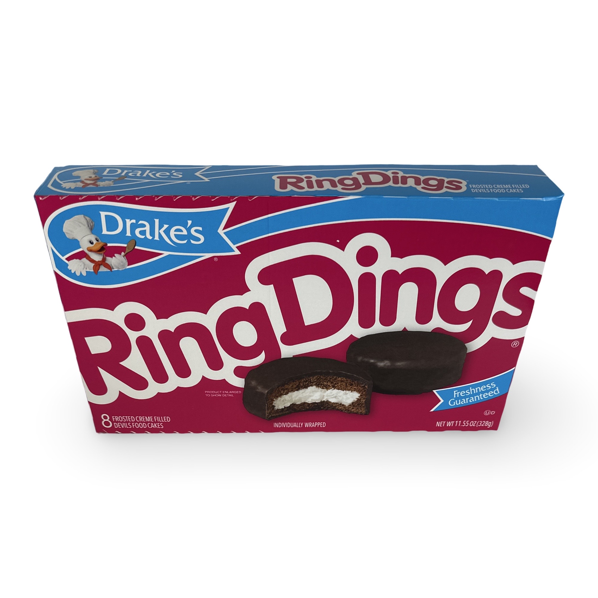 Drake's and Wonder Snack Cakes Multipack Box, Ring Dings, 8 Count Box