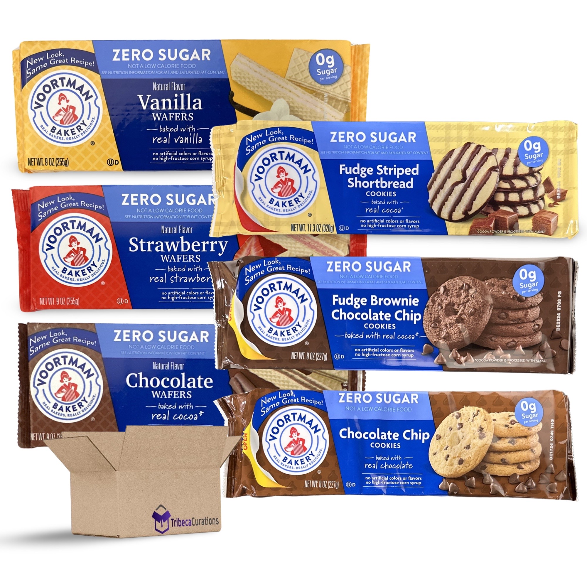 Sugar Free Cookies & Wafers by Voortman Variety Pack | 3 Unique Cookies & 3 Unique Wafers | 6 Pack