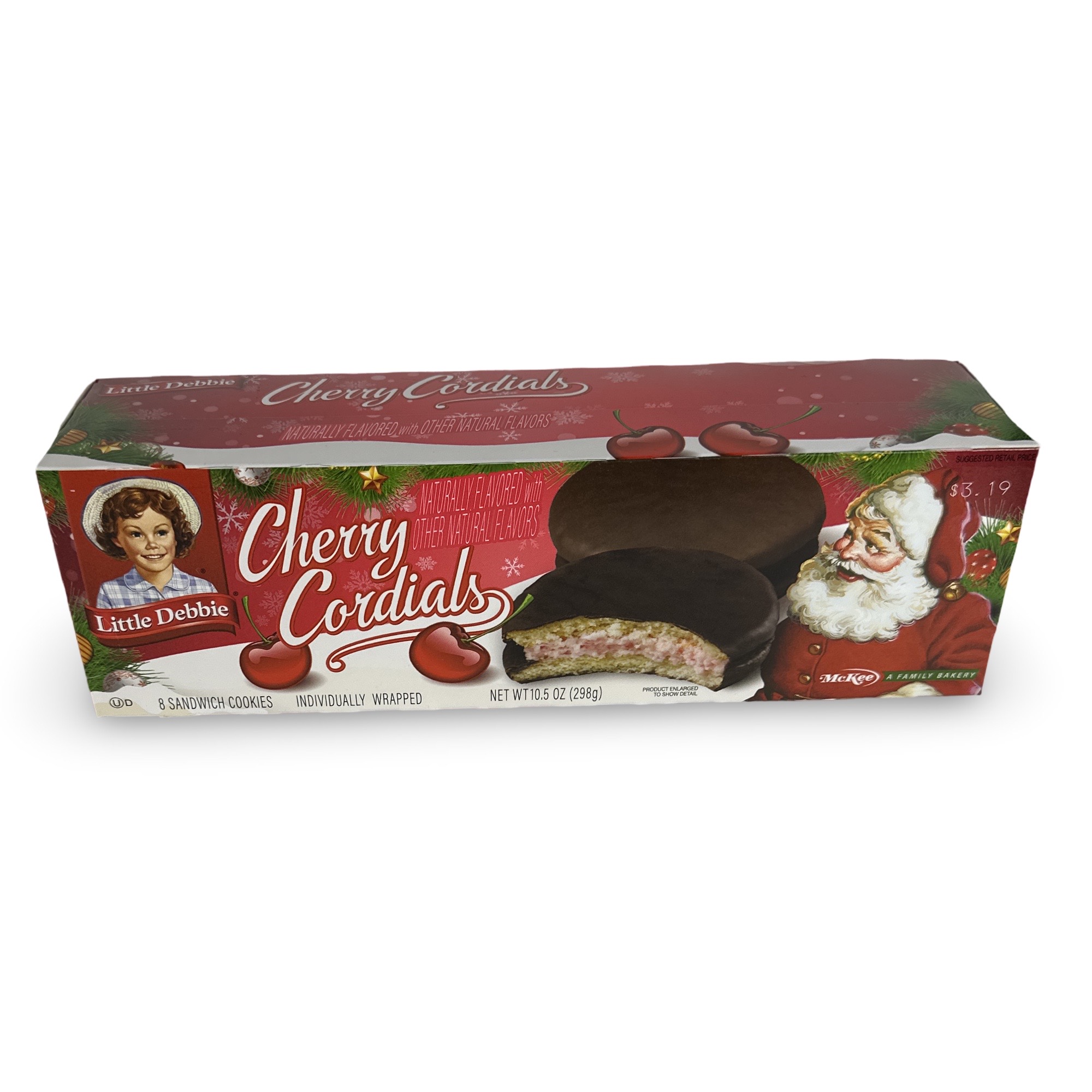 Little Debbie Christmas Themed Snack Cakes Multipack Box | Flavor: Cherry Cordials Sandwich Cookies