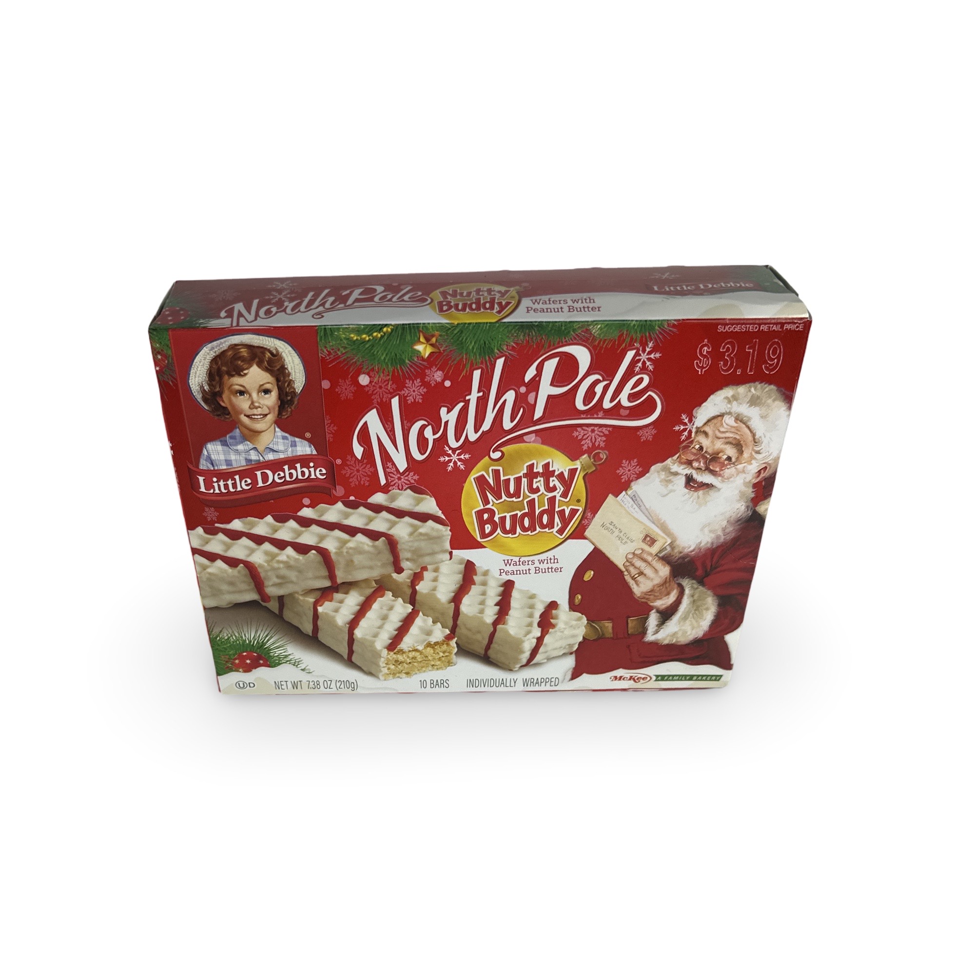 Little Debbie Christmas Themed Snack Cakes Multipack Box | Flavor: North Pole Nutty Buddy Bars