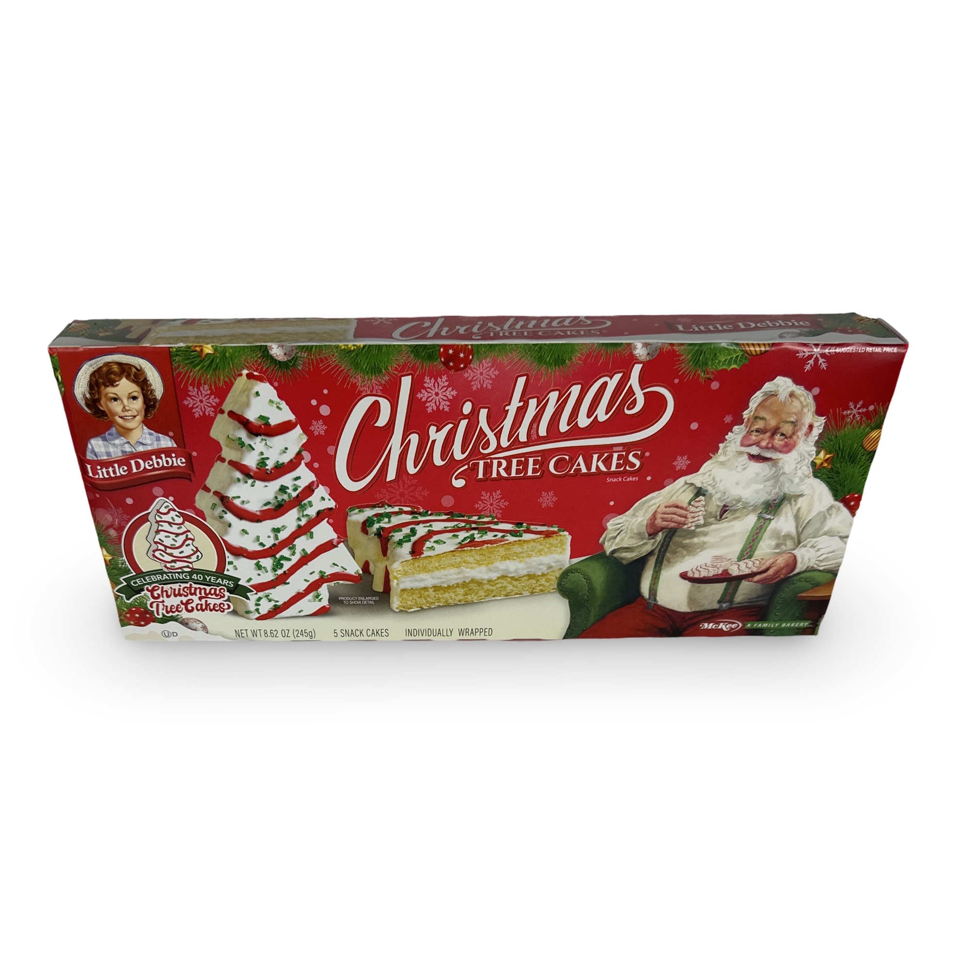 Little Debbie Christmas Themed Snack Cakes Multipack Box | Flavor: Vanilla Christmas Trees, Regular Size