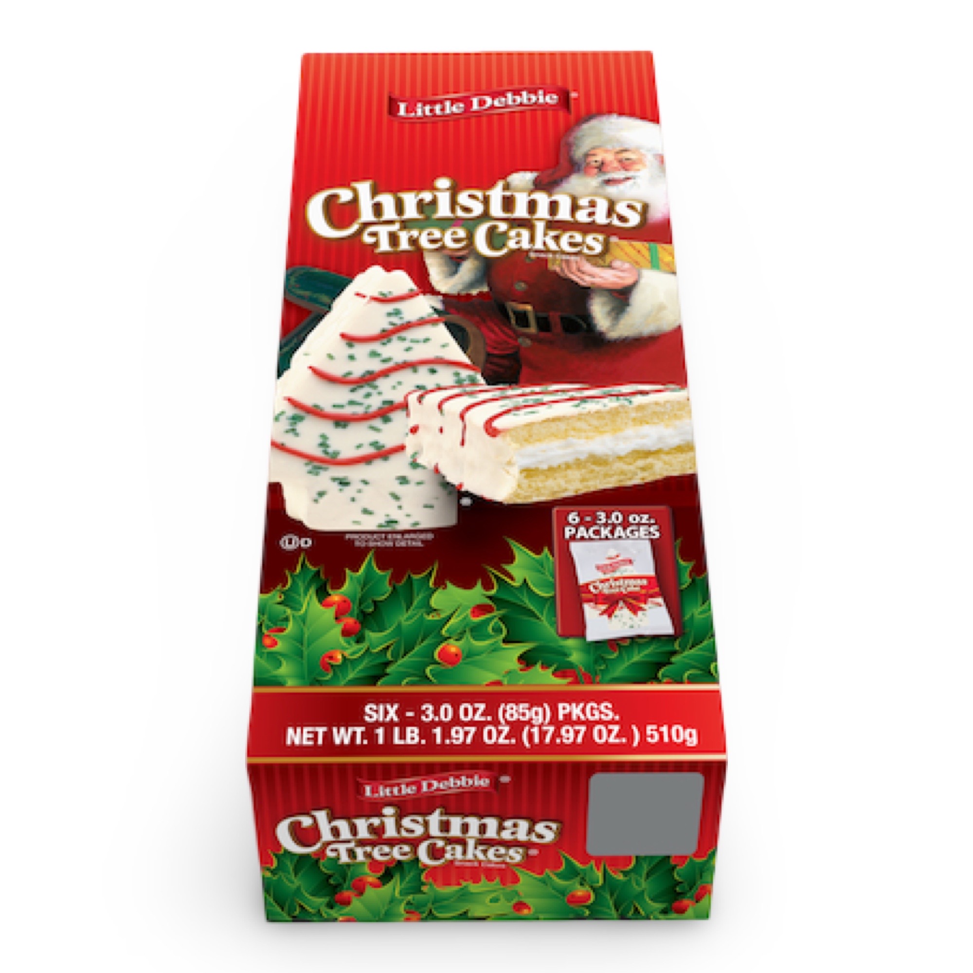 Little Debbie Christmas Themed Snack Cakes Multipack Box | Flavor: Mega Sized Vanilla Christmas Tree Cakes